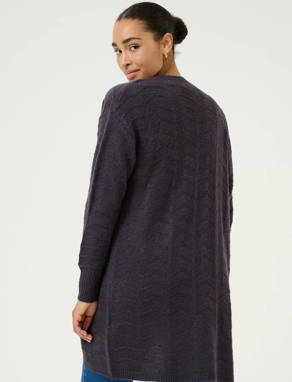 Kaffe - KAemria Knit Cardigan - cardigans - black oyster - 4