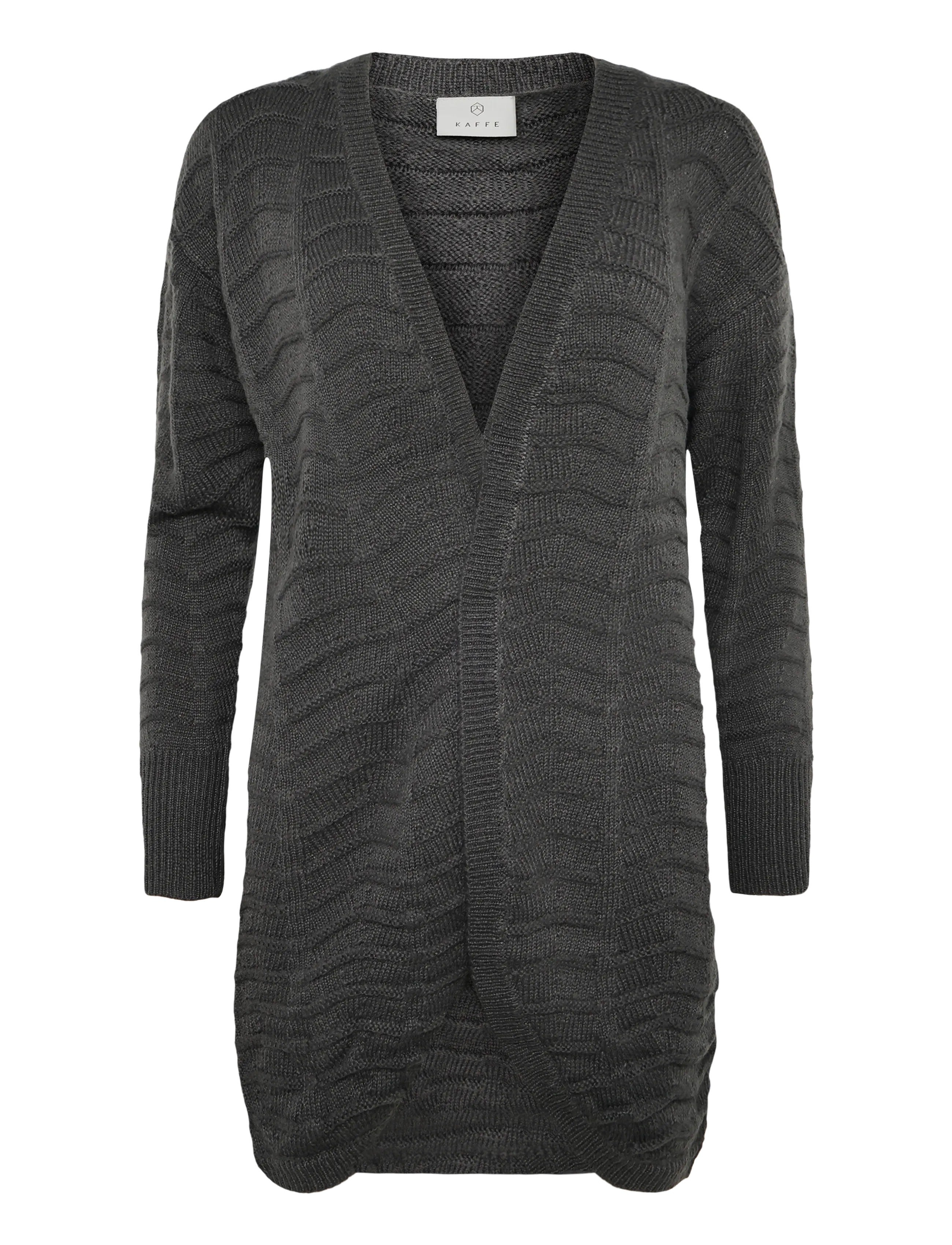 Kaffe KAemria Knit Cardigan - Kläder - DARK GREY MELANGE / grey