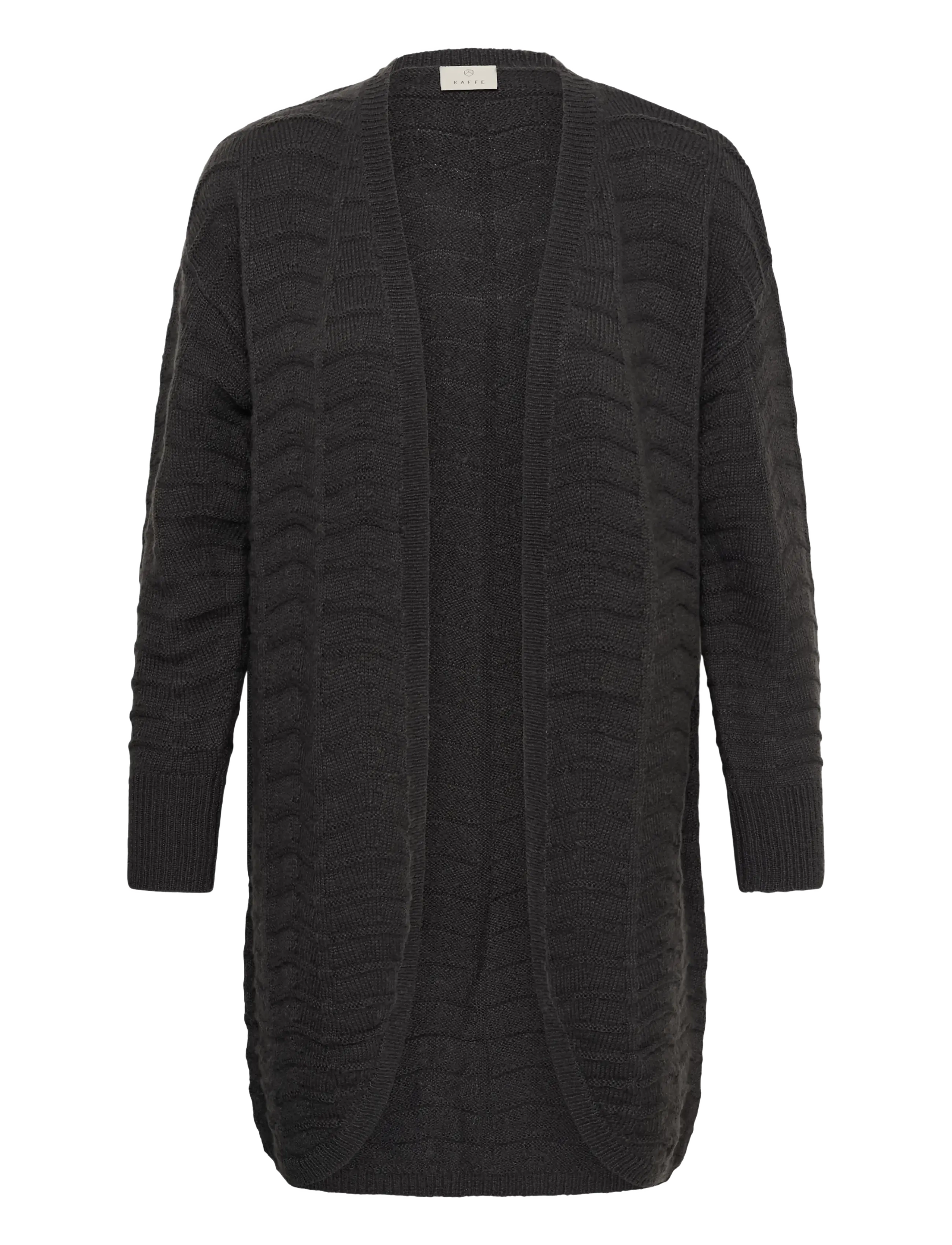 Kaffe KAemria Knit Cardigan - Kudumid - DARK GREY MELANGE / grey