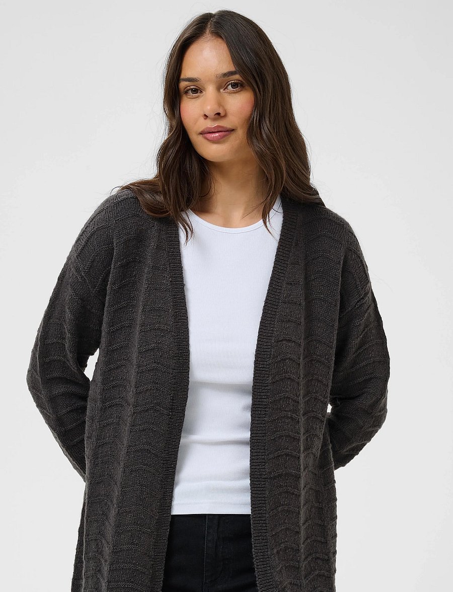 Kaffe - KAemria Knit Cardigan - kardiganid - dark grey melange - 5