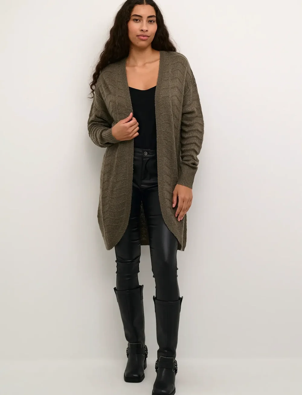 Kaffe - KAemria Knit Cardigan - cardigans - major brown - 3