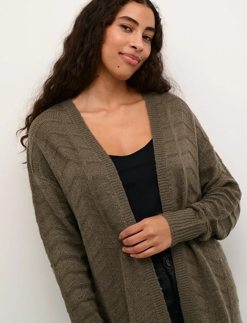 Kaffe - KAemria Knit Cardigan - cardigans - major brown - 5