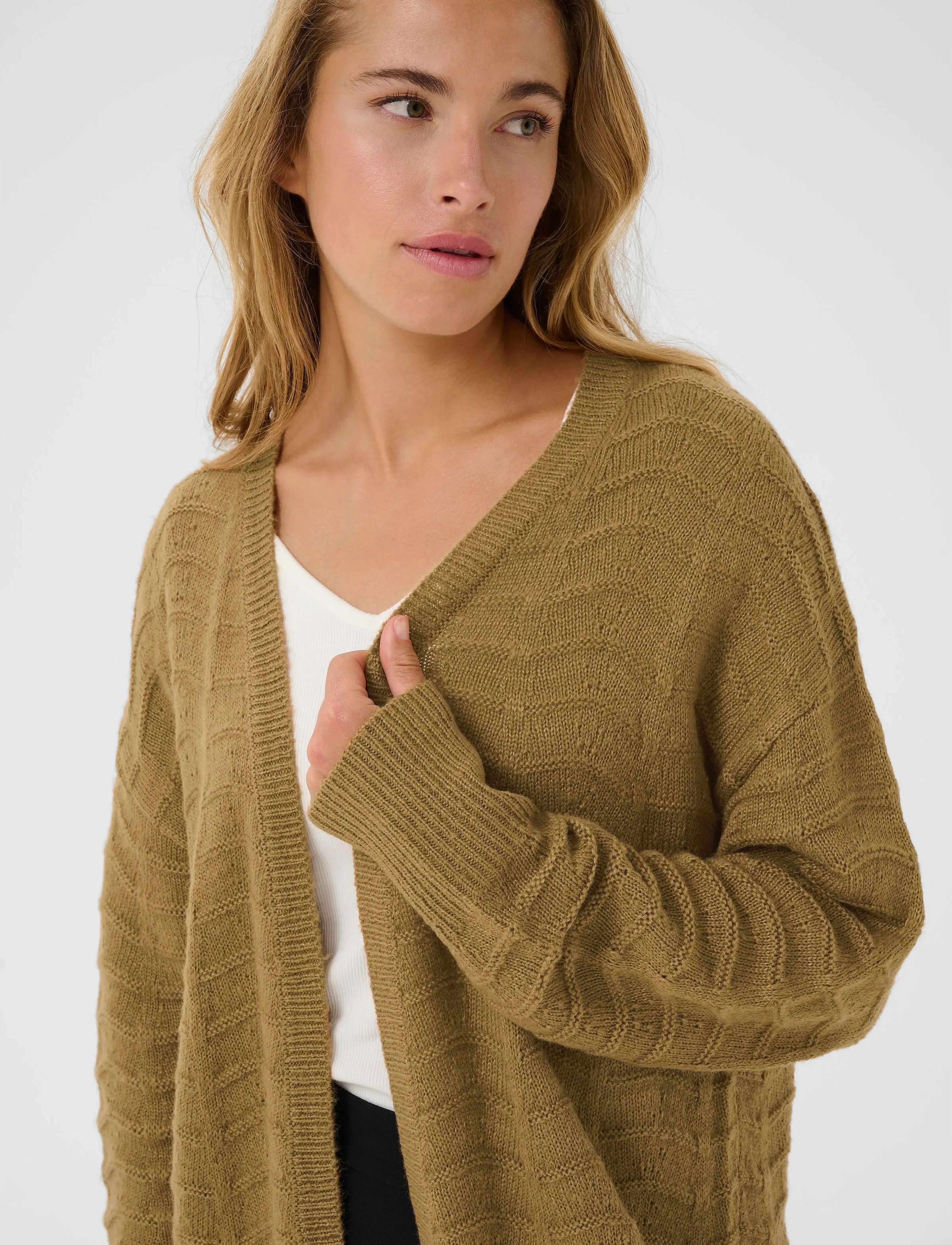 Kaffe - KAemria Knit Cardigan - cardigans - toasted coconut - 5
