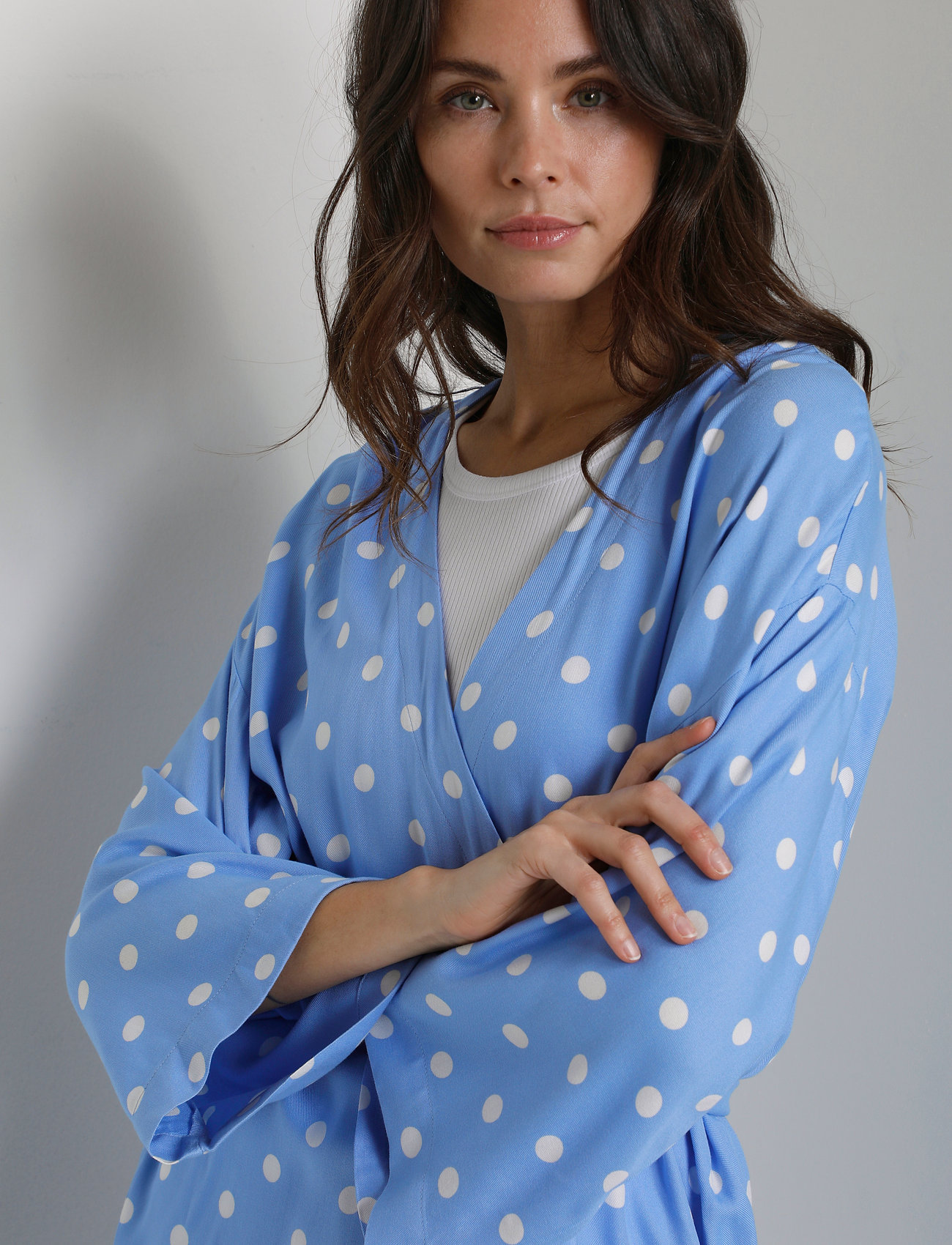 Kaffe - KAsirra Kimono - vista blue/ chalk dot - 5