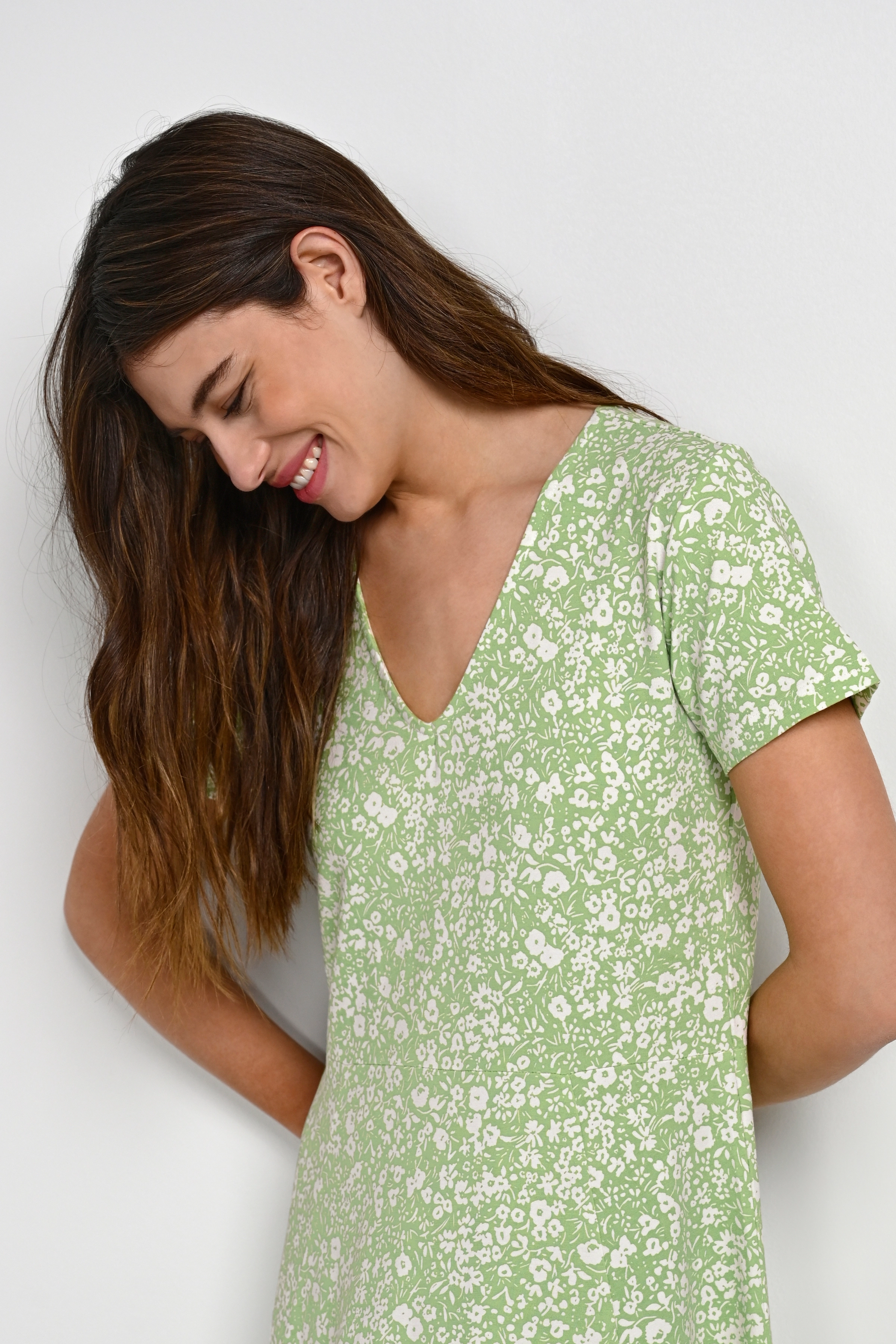 Kaffe - KAcelima Dress - fair green / chalk flowers - 5