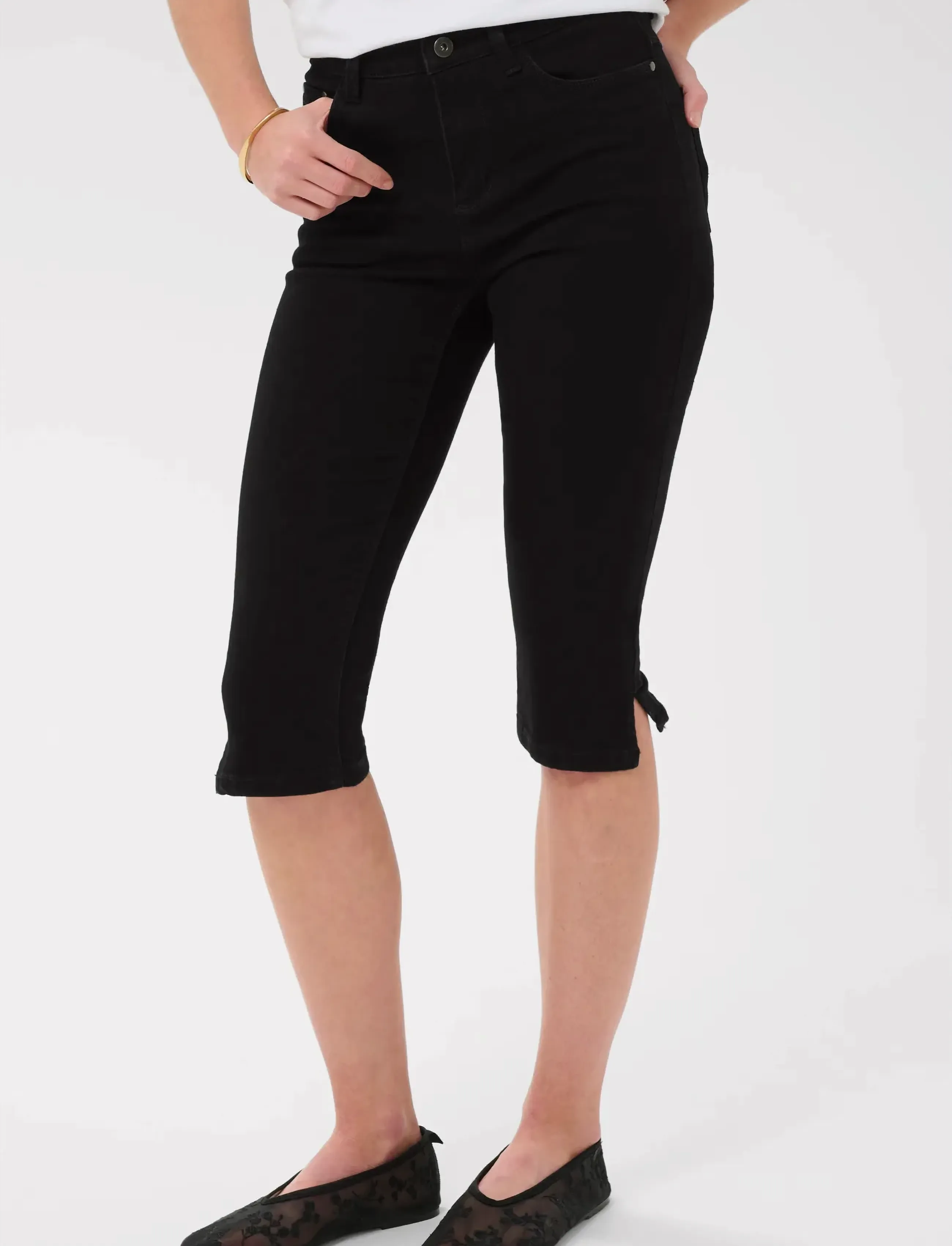 Kaffe Kazelina Capri Jeans, Kvinder, Capri Jeans, Sort, Str: 40
