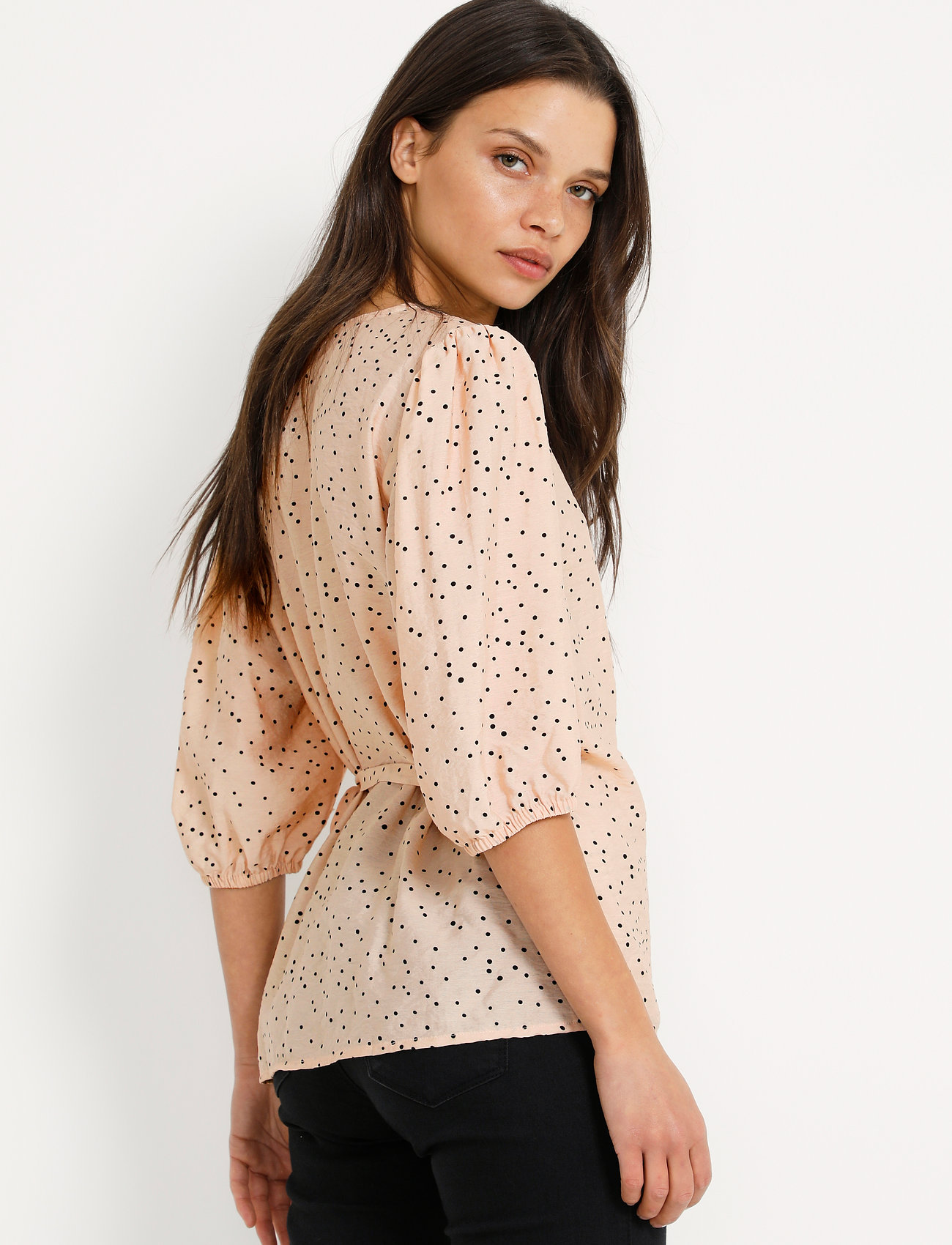 Kaffe - KAdidi Wrap Blouse - broken white / black dot - 4