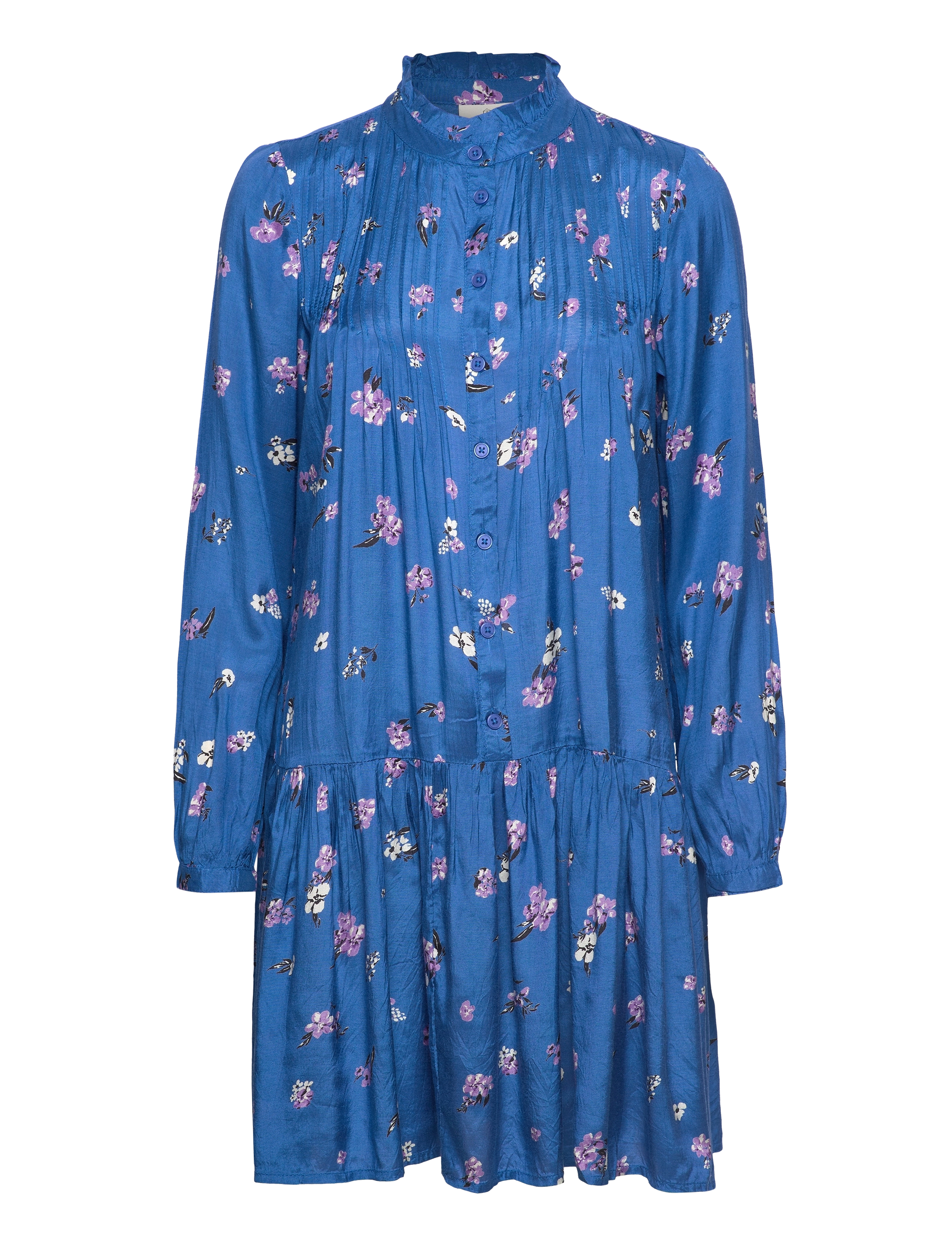 Kaffe - KAjava short Dress - blue - brown flowers - 0