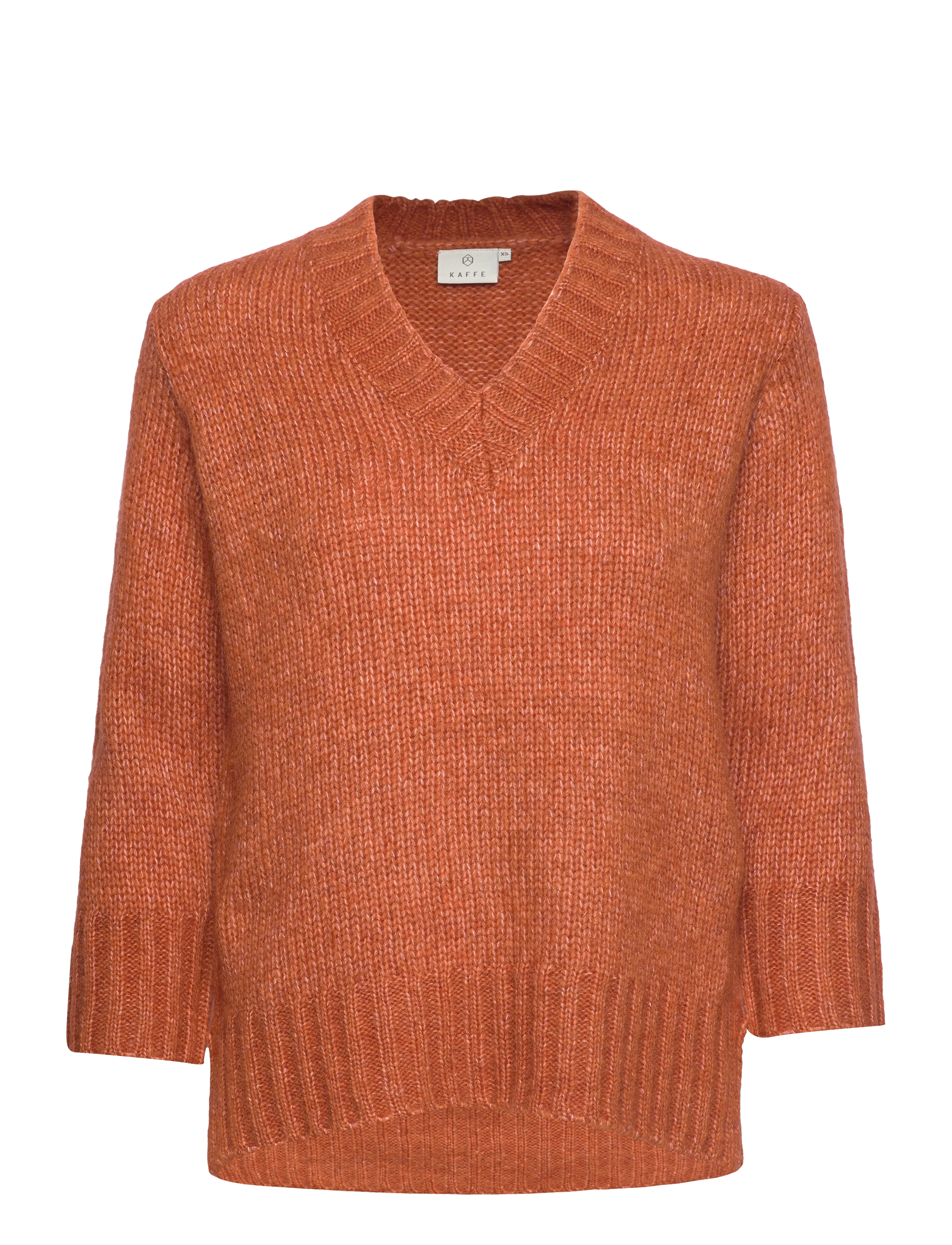 Kaffe - KAalioma Knit 3/4 Sleeve Pullover - auburn melange - 0