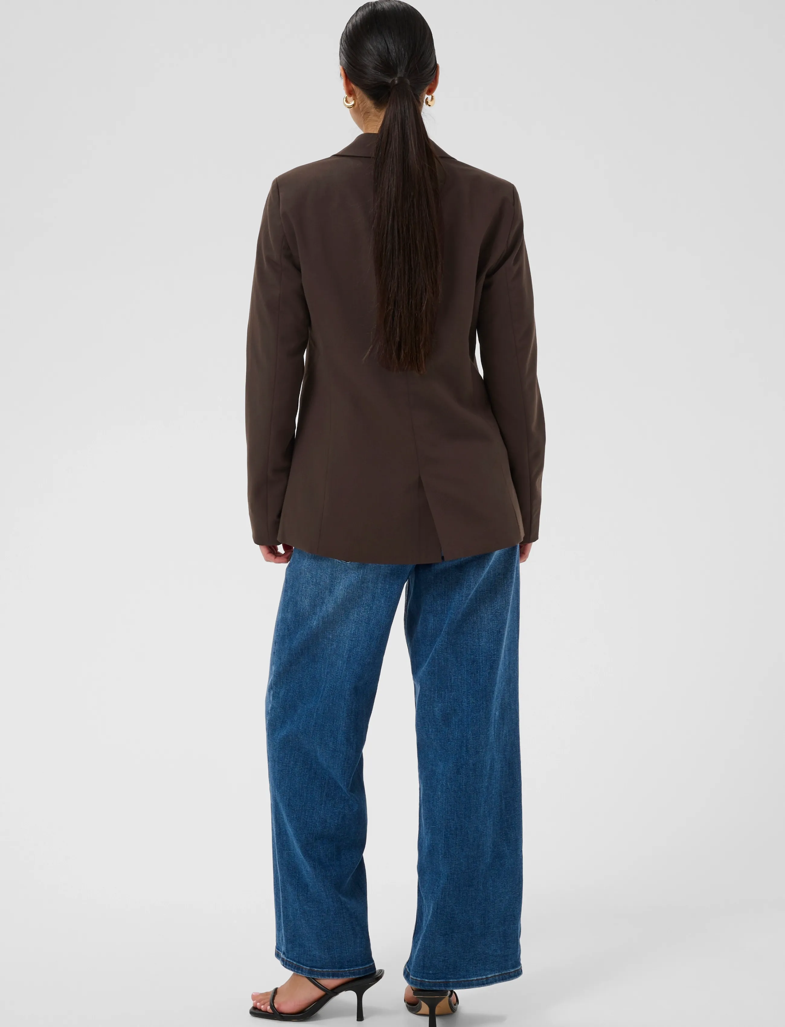 Kaffe - KAsakura Blazer - enkelknäppta kavajer - coffee bean - 4