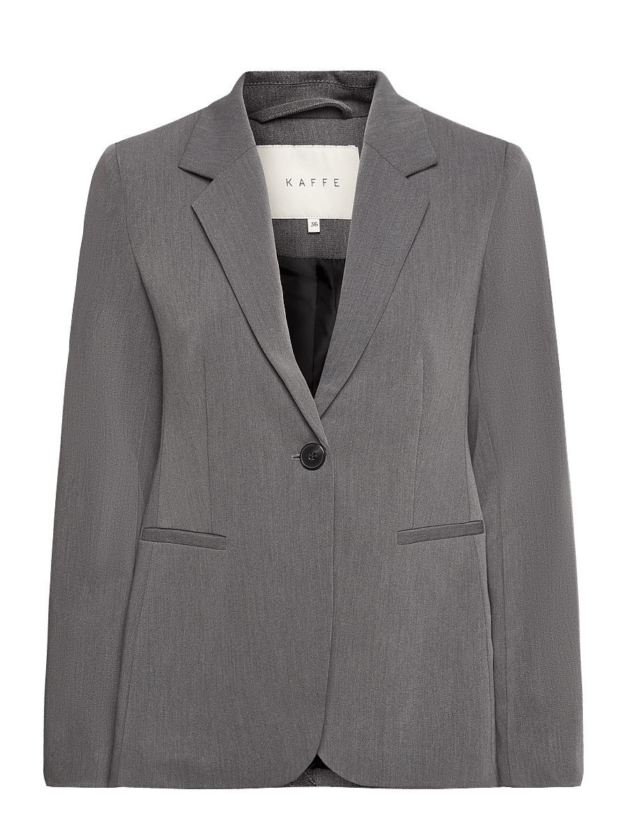 Kaffe - KAsakura Blazer - enkelknäppta kavajer - dark grey melange - 1