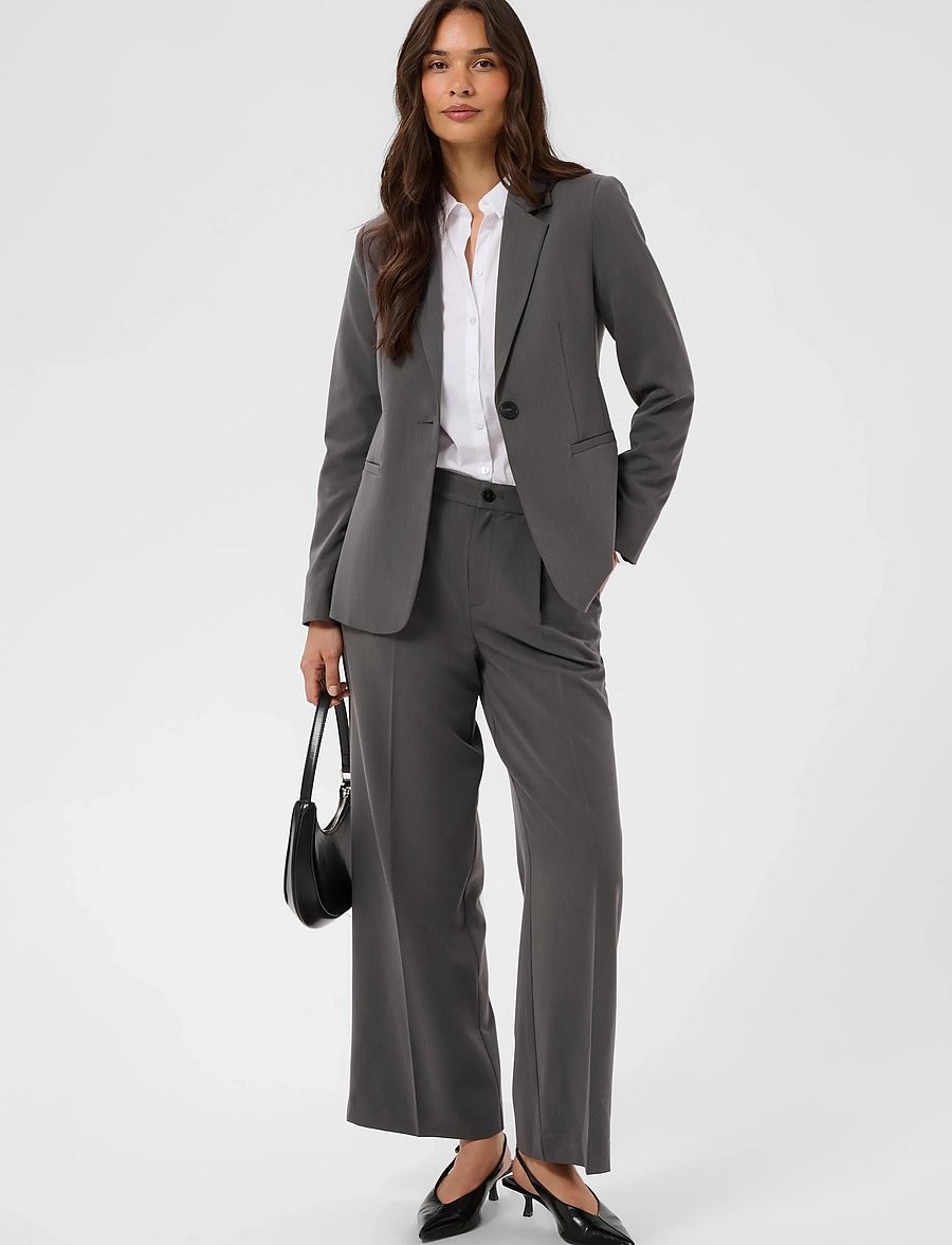 Kaffe - KAsakura Blazer - enkelknäppta kavajer - dark grey melange - 5