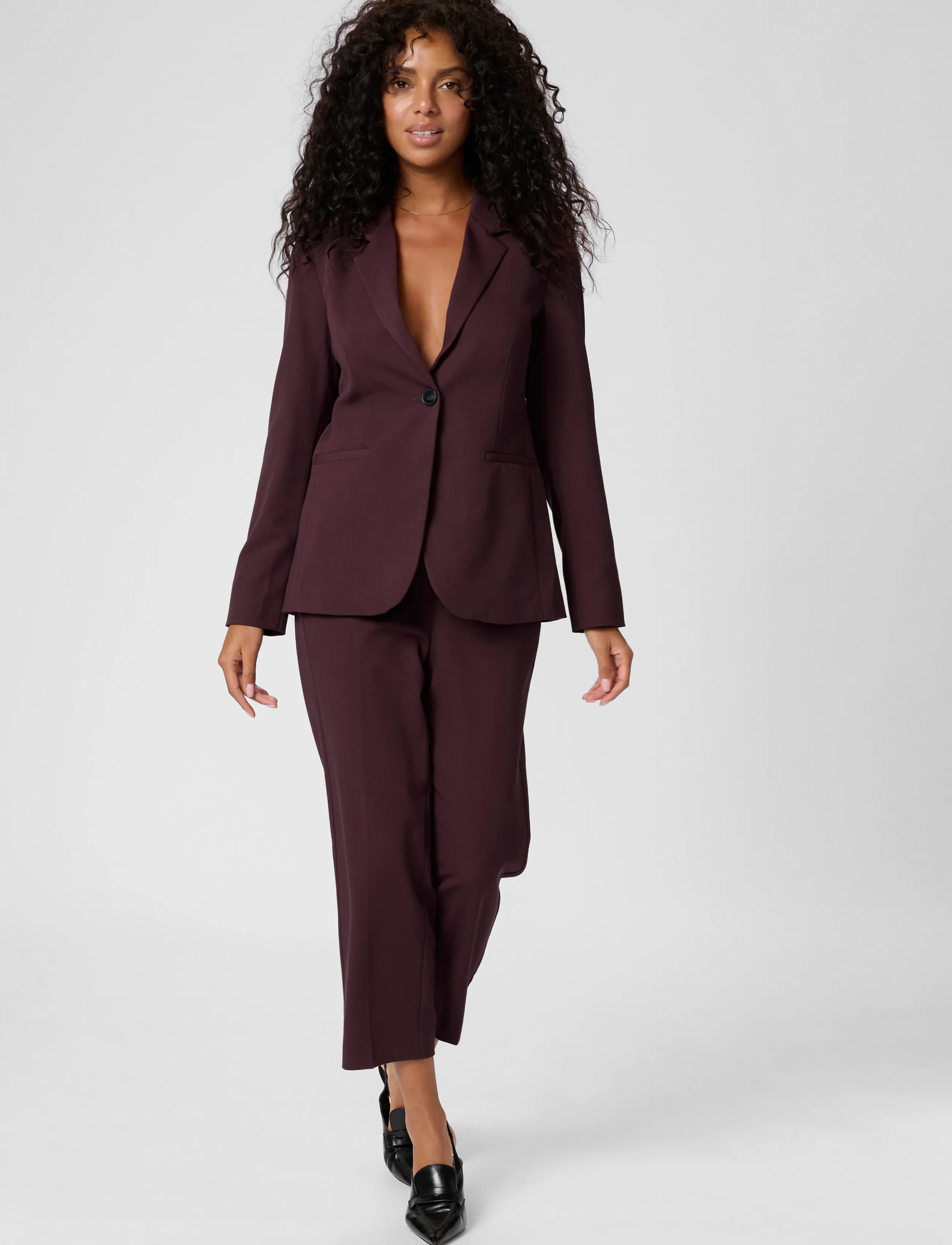 Kaffe - KAsakura Blazer - enkelknäppta kavajer - fudge - 3