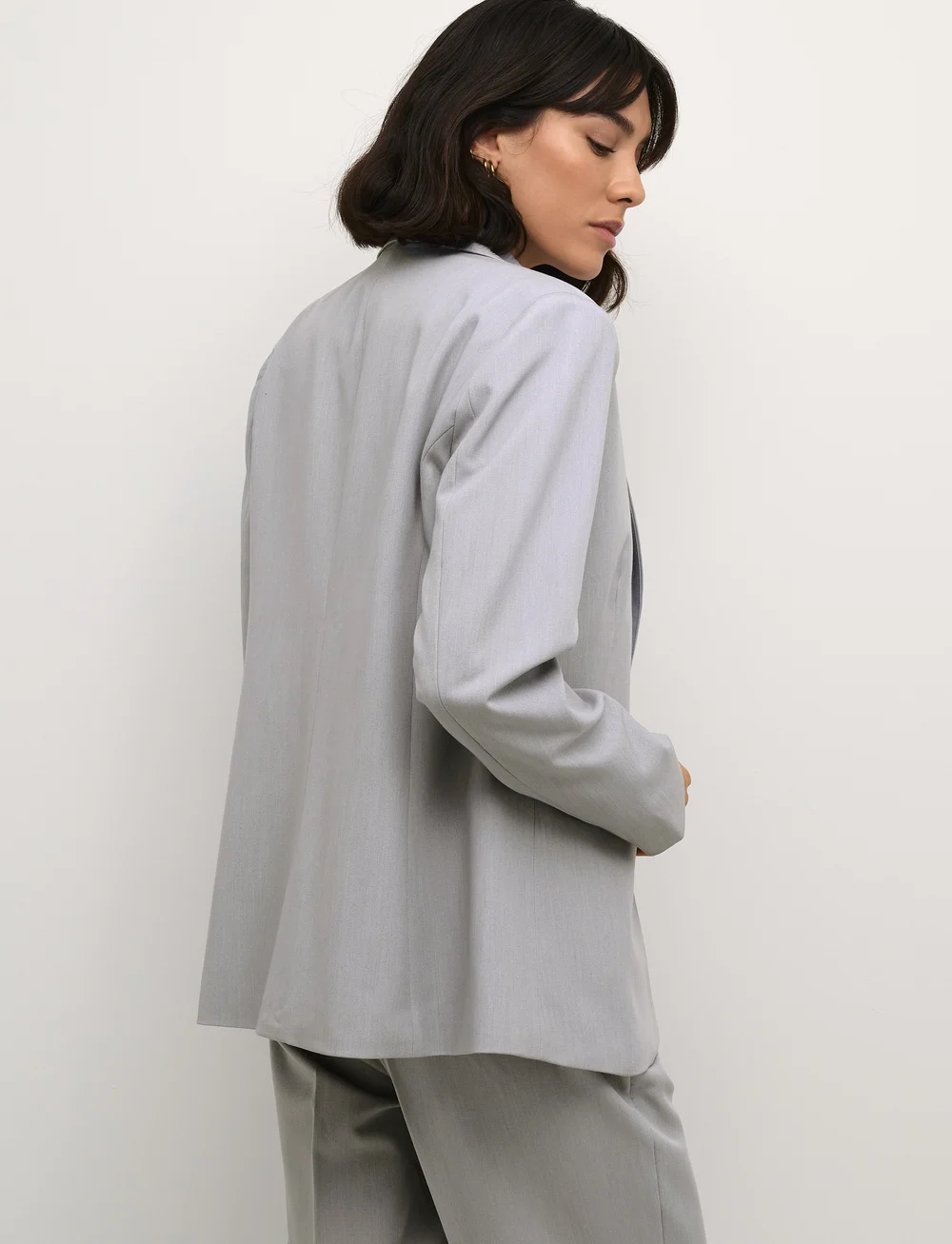 Kaffe - KAsakura Blazer - enkeltradede blazere - grey melange - 4