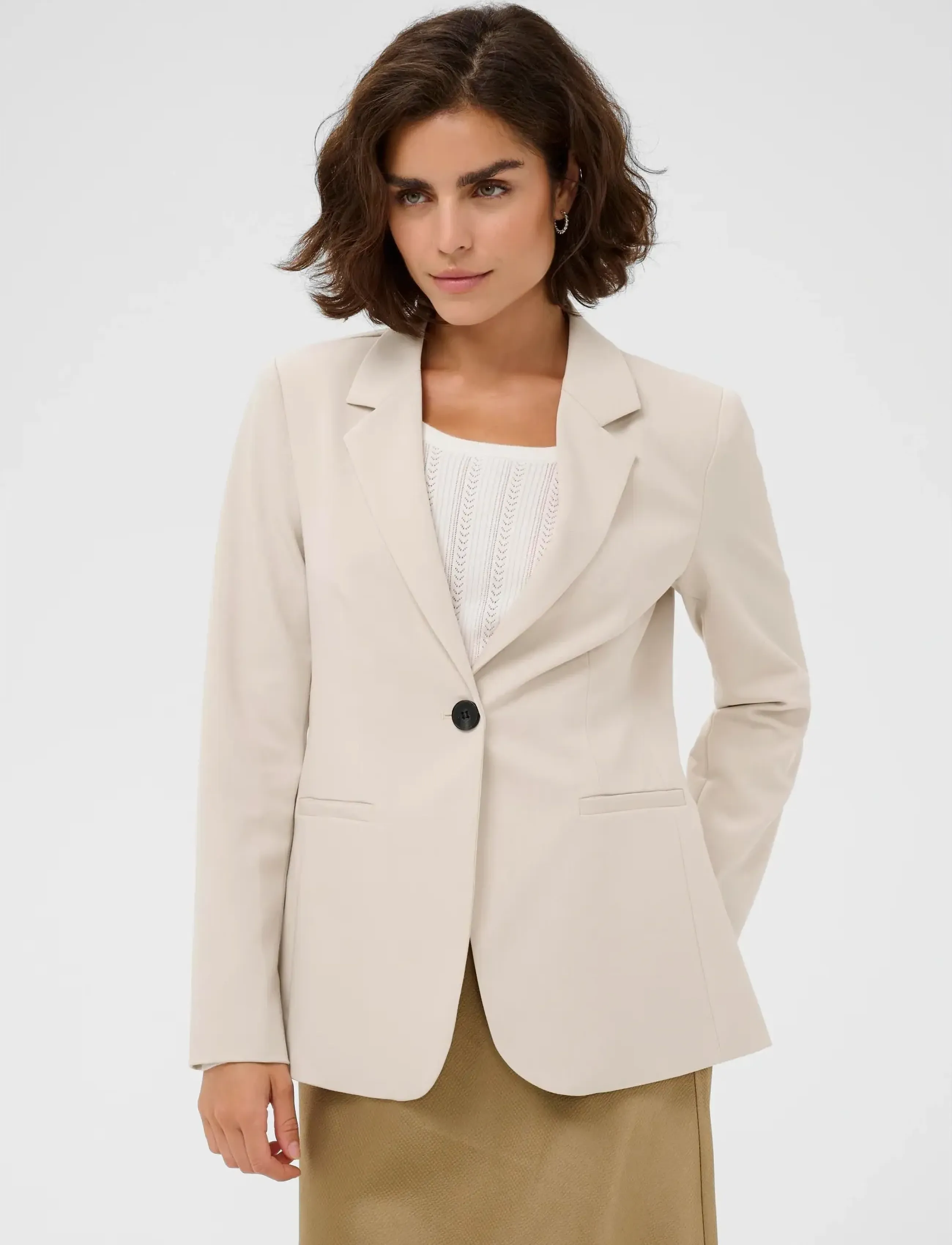 Kaffe Kasakura Blazer, 36, Beige, Blazere > Enkeltradede Blazere, Dame
