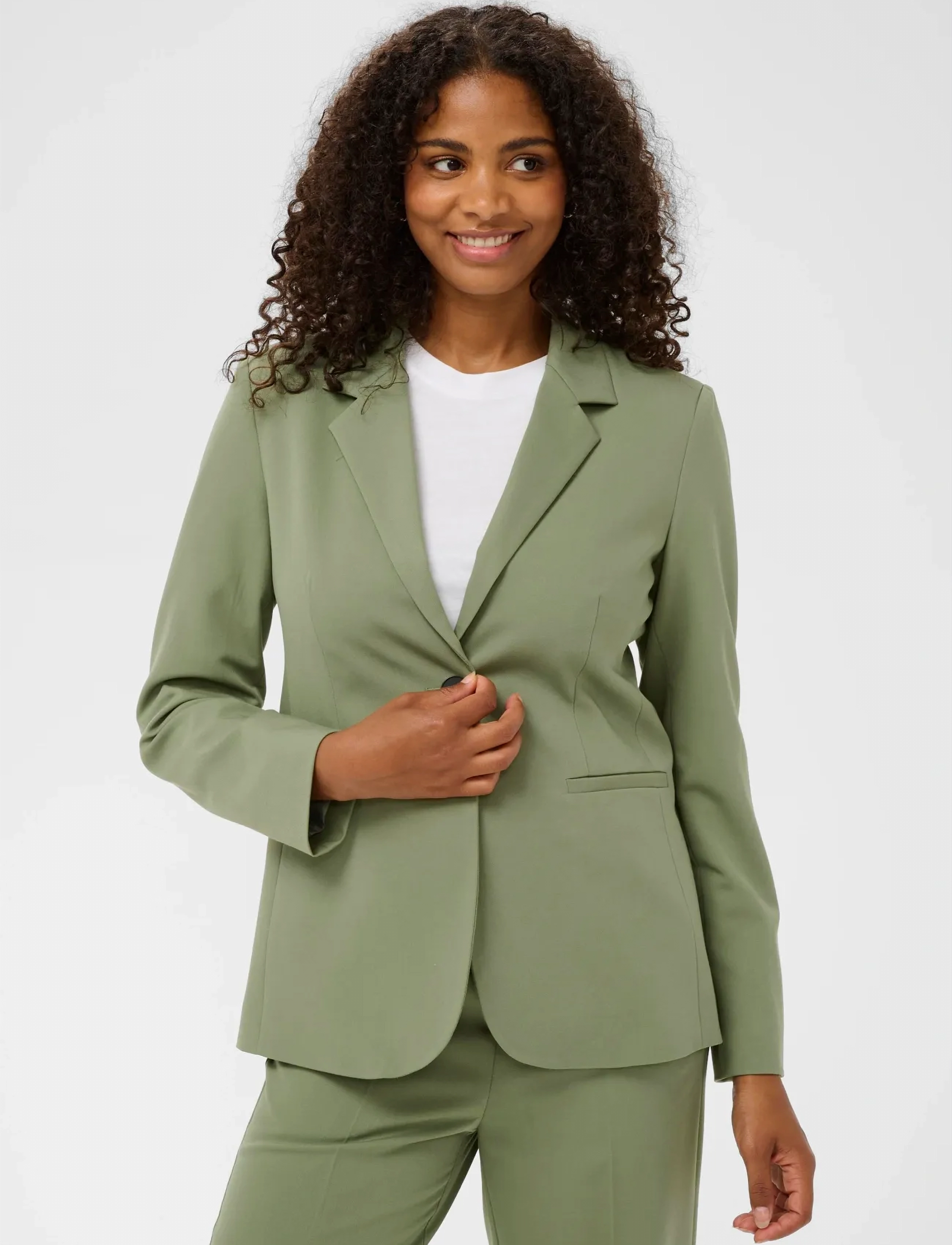 Kaffe Kasakura Blazer, 34, Green, Blazere > Enkeltradede Blazere, Dame
