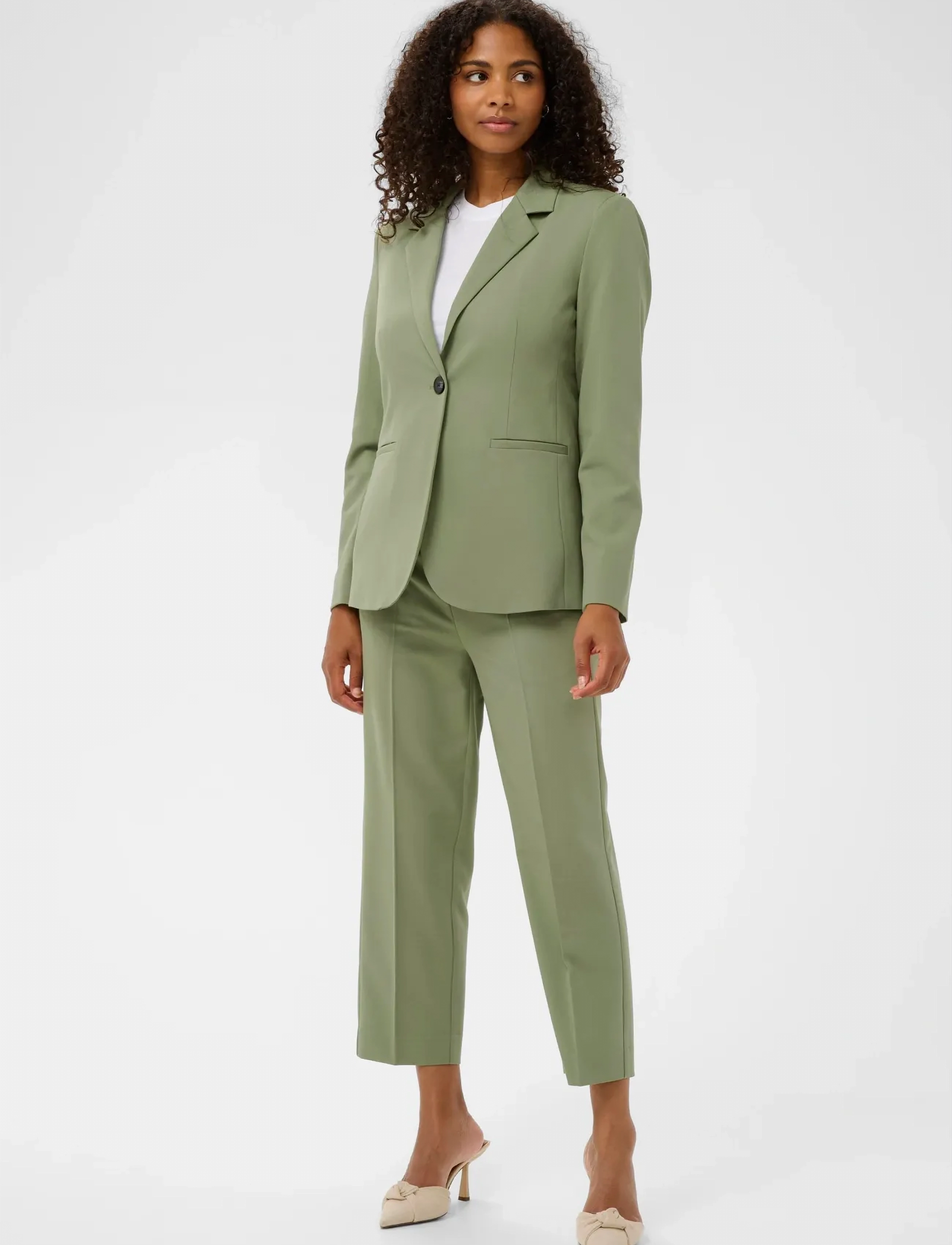 Kaffe - KAsakura Blazer - enkelknäppta kavajer - sea spray - 3