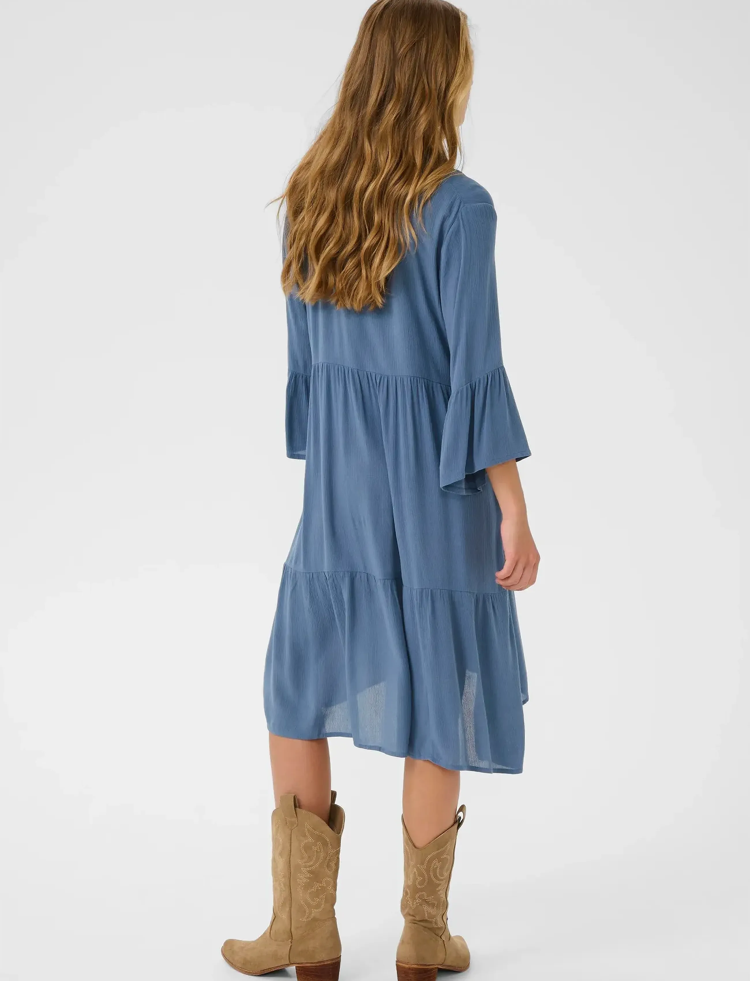 Kaffe - KAmarianah Amber Dress - sukienki koszulowe - bering sea - 3