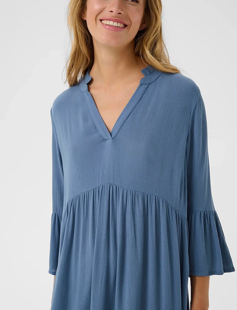 Kaffe - KAmarianah Amber Dress - skjortklänningar - bering sea - 4