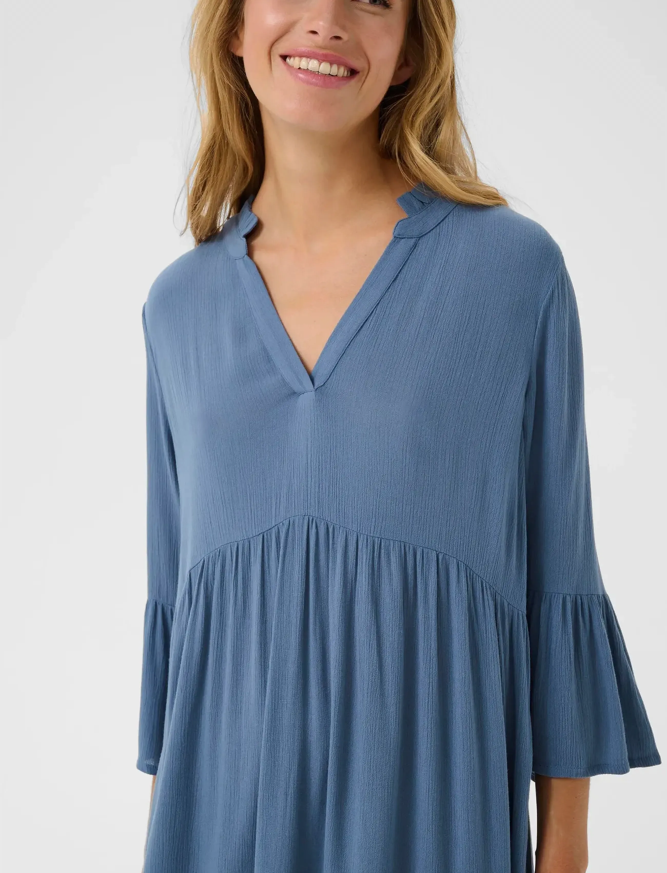 Kaffe - KAmarianah Amber Dress - sukienki koszulowe - bering sea - 4