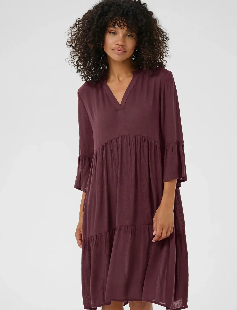 Kaffe - KAmarianah Amber Dress - skjortekjoler - windsor wine - 0