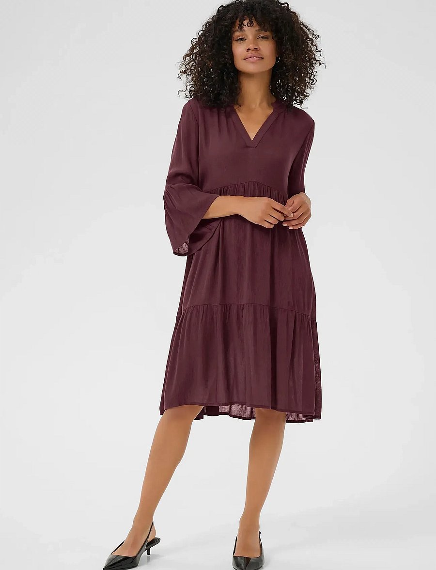 Kaffe - KAmarianah Amber Dress - skjortklänningar - windsor wine - 3