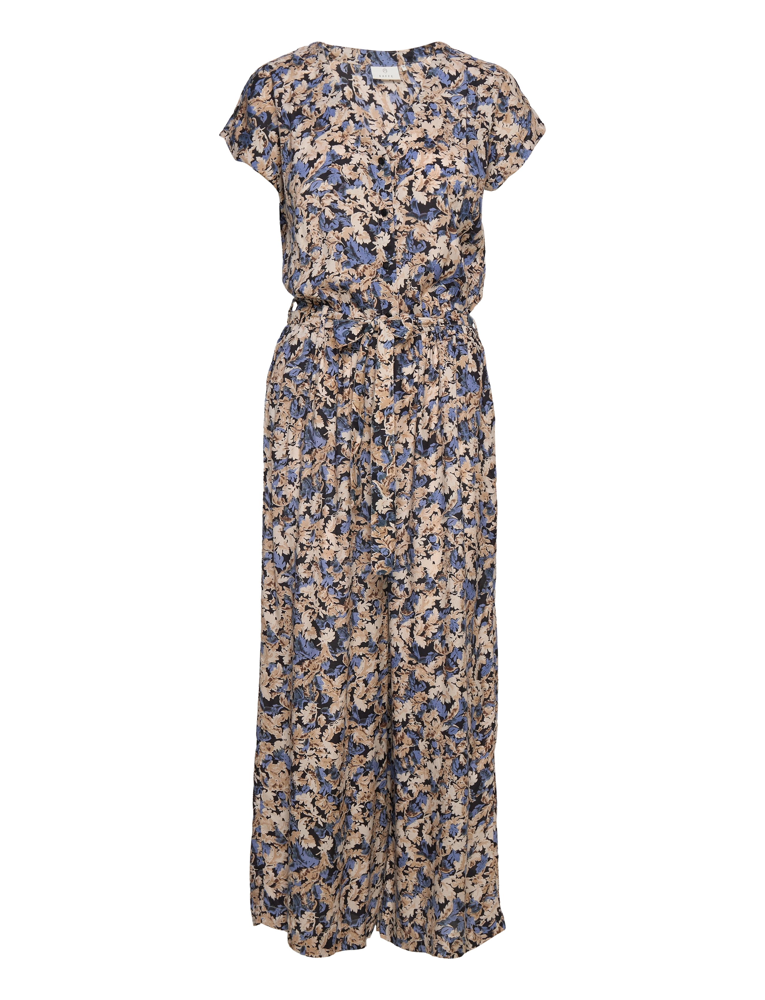 Kaffe - KAbettina Jump suit - blue / brown tone leaf print - 0