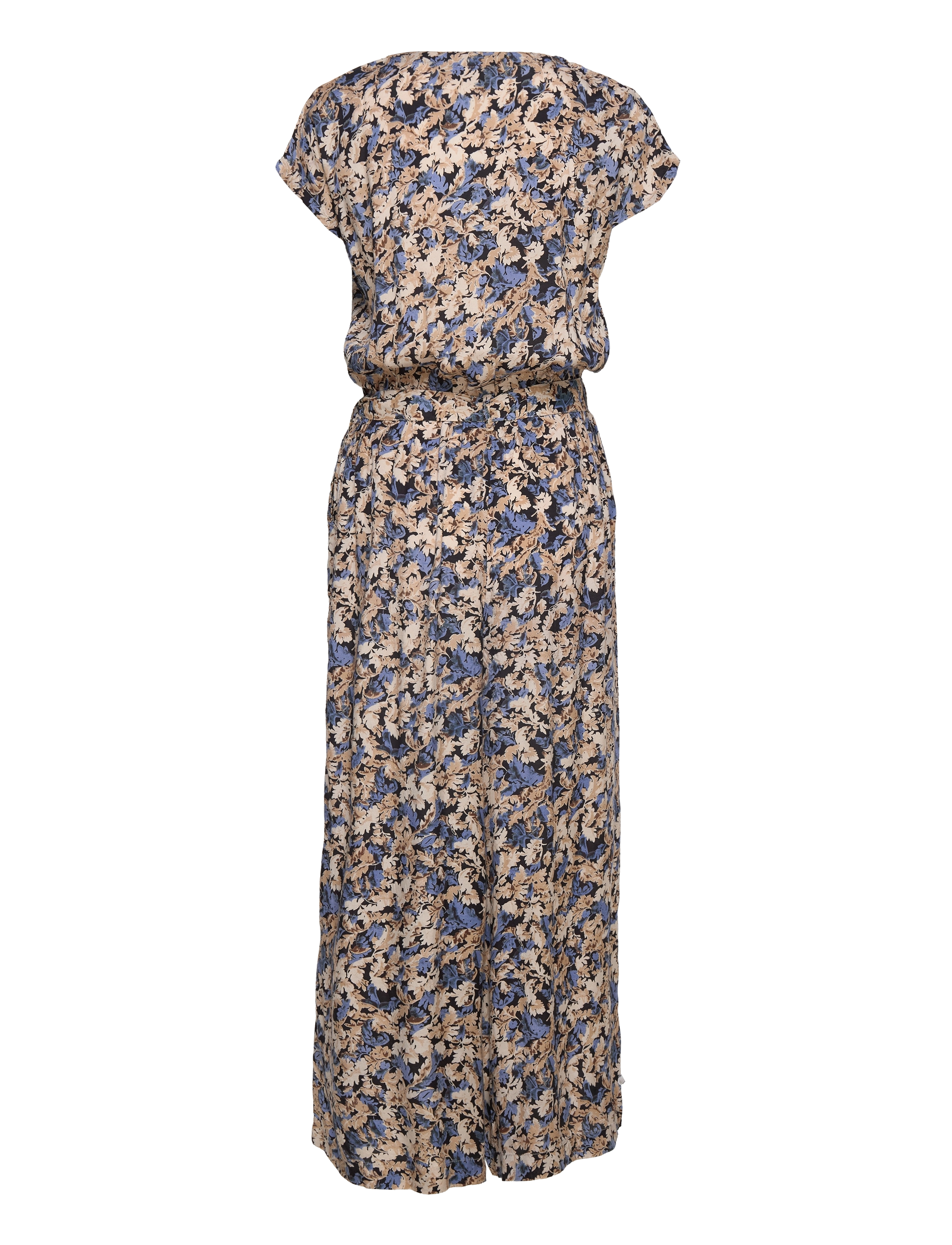 Kaffe - KAbettina Jump suit - blue / brown tone leaf print - 2
