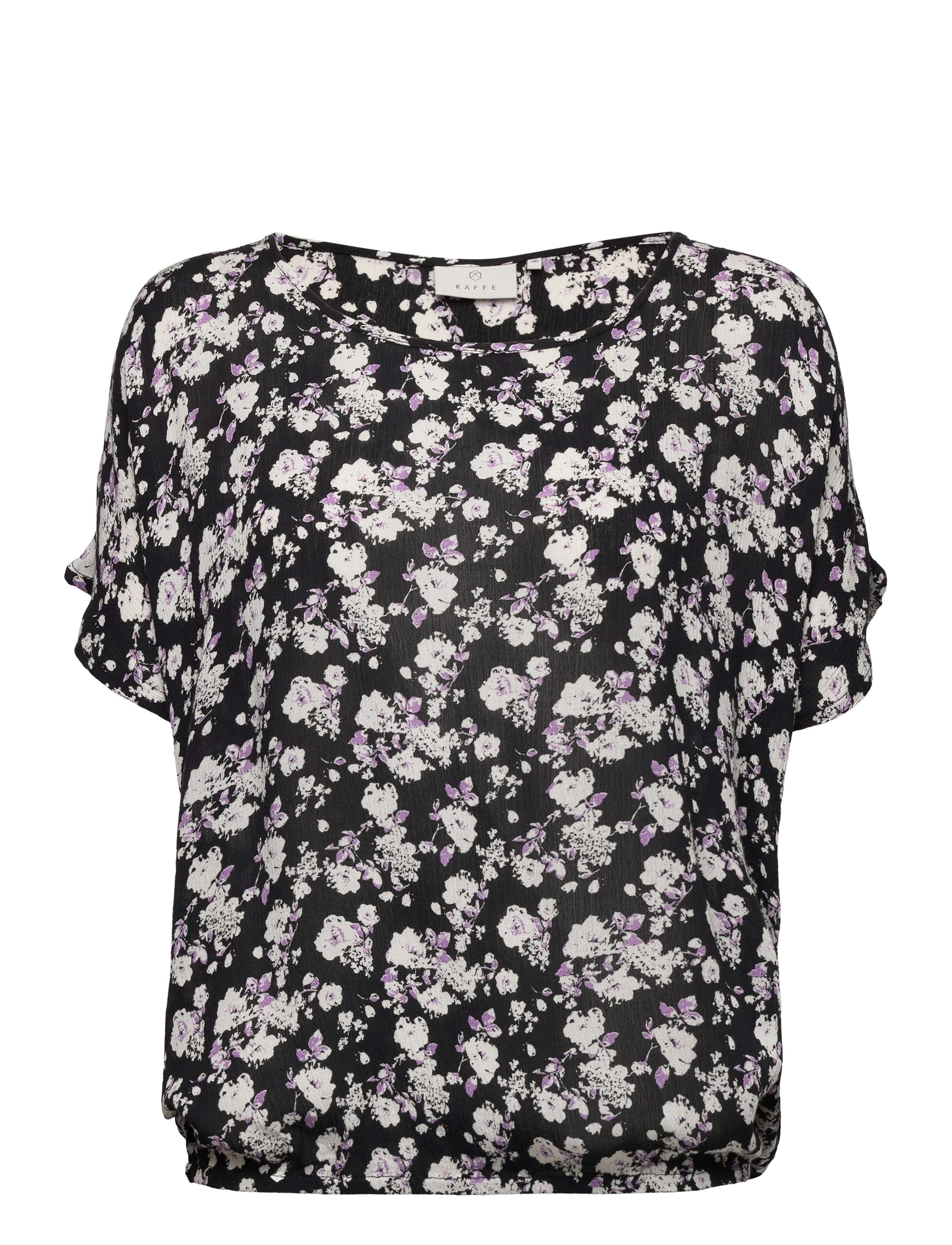 Kaffe - KAhedvika Amber Blouse - black - chalk/purple flower - 1