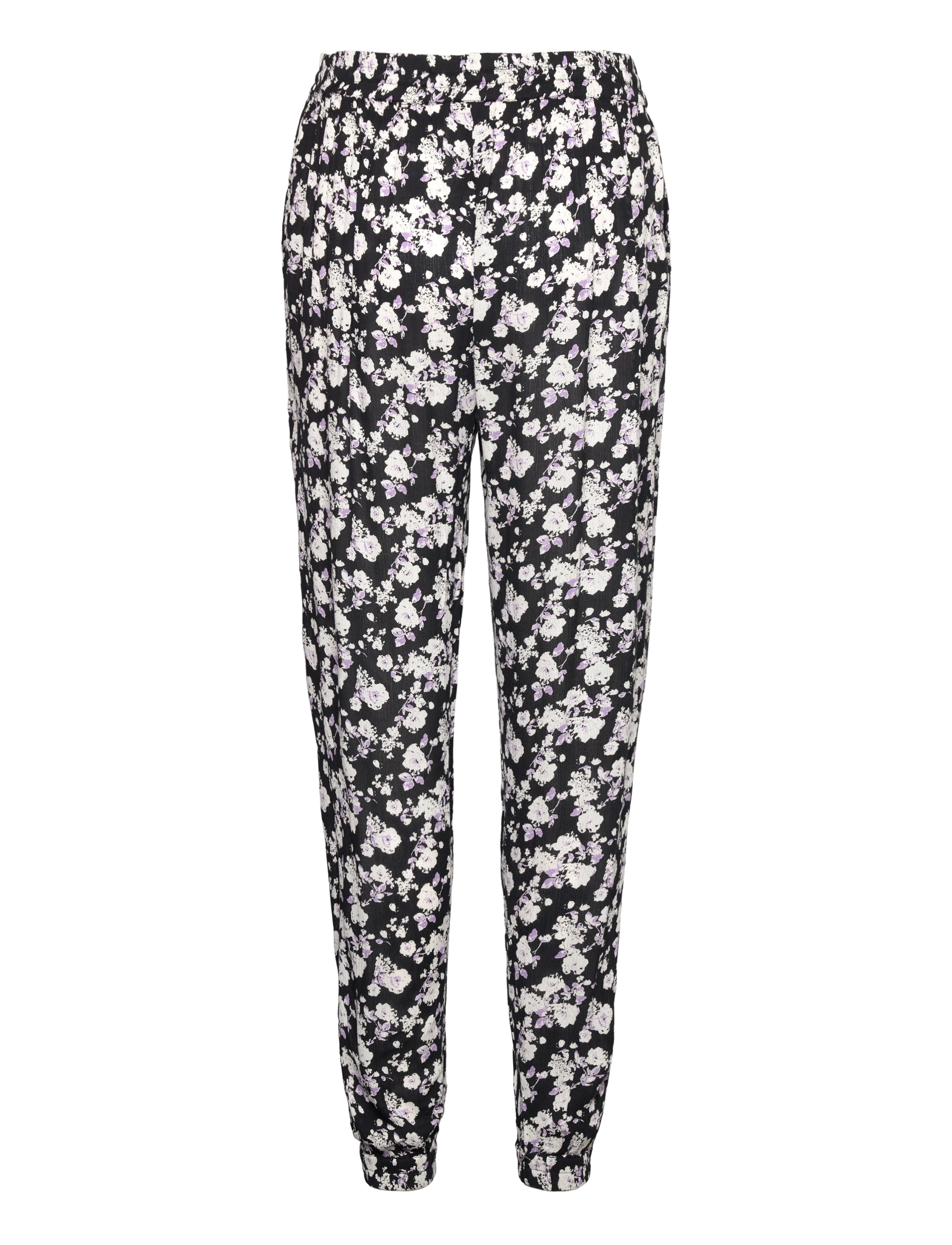 Kaffe - KAhedvika Amber Pants - black - chalk/purple flower - 1