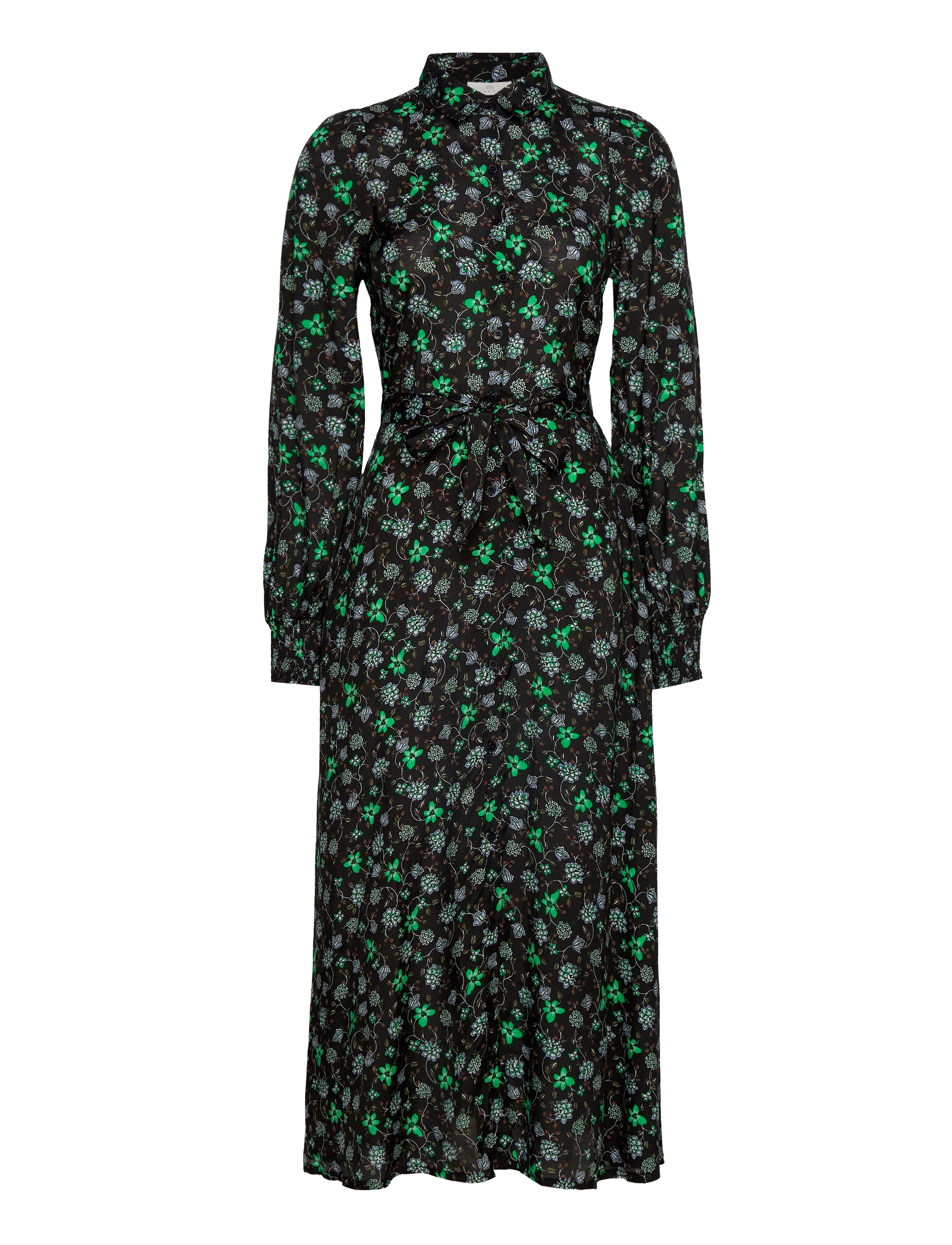 BLACK - GREEN PAISLEY FLOWER
