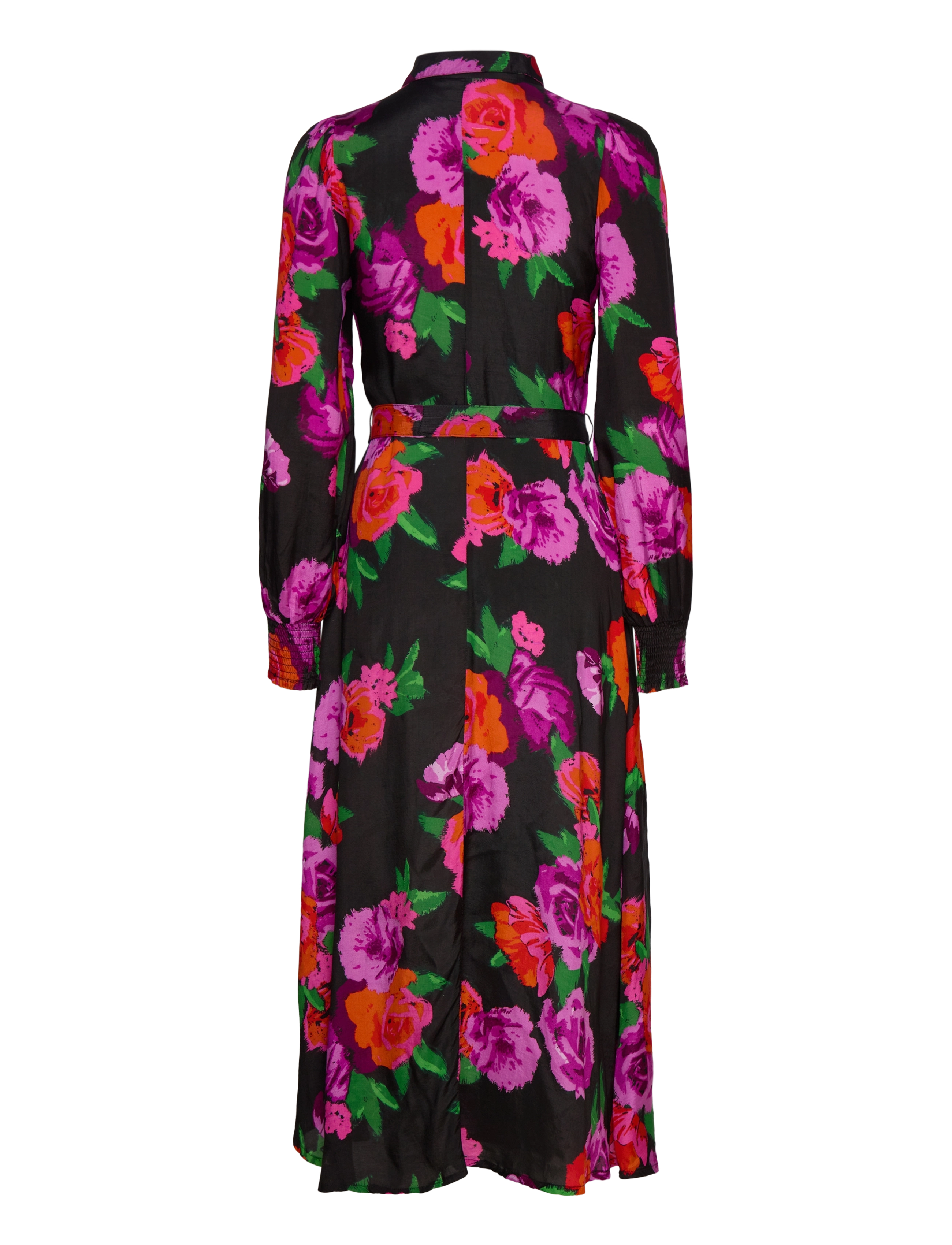 Kaffe - KAflorina Shirt Dress - black -red/purple big flower - 2