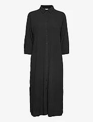 Kaffe - KAbarral Shirt Dress 3/4 SL - skjortekjoler - black deep - 0