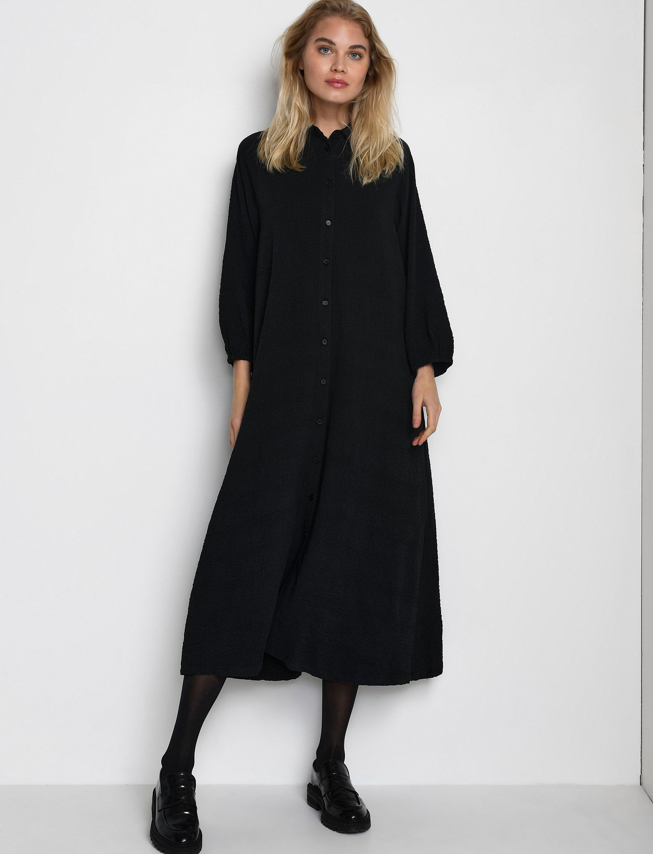 Kaffe - KAbarral Shirt Dress 3/4 SL - black deep - 3