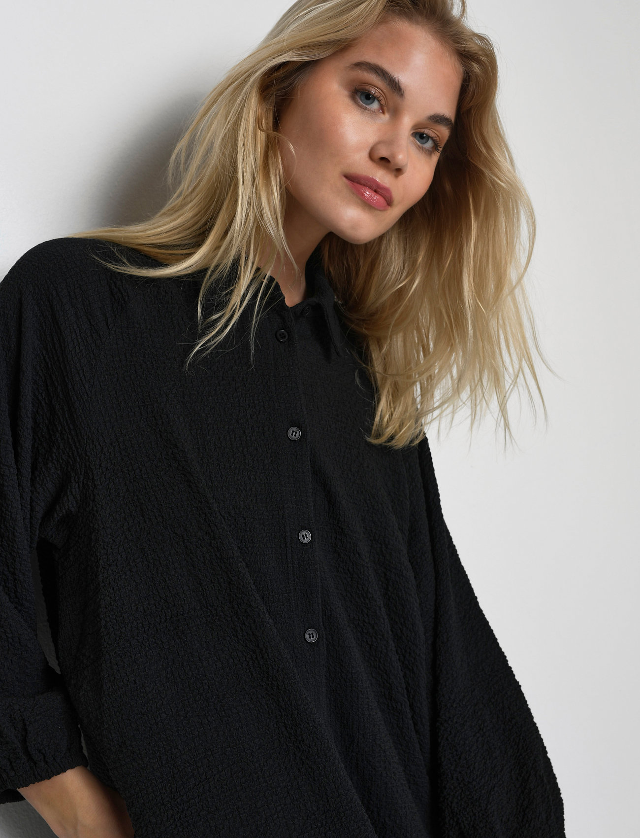 Kaffe - KAbarral Shirt Dress 3/4 SL - black deep - 5