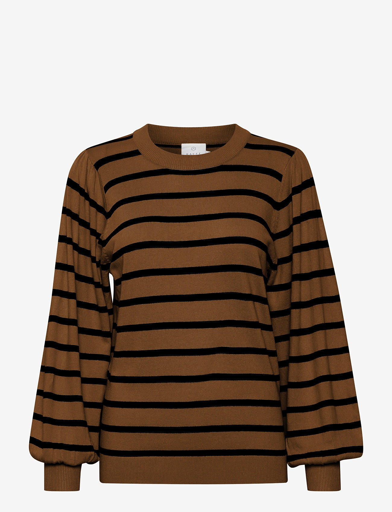 Kaffe - KAmala Stripe Knit Pullover - brown / black stripe - 0