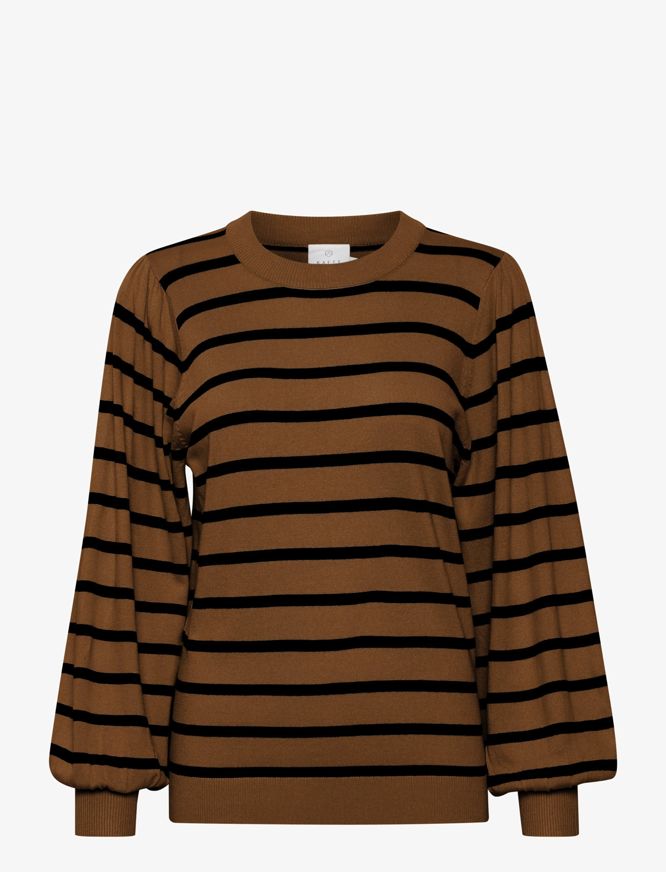KAmala Stripe Knit Pullover - BROWN / BLACK STRIPE