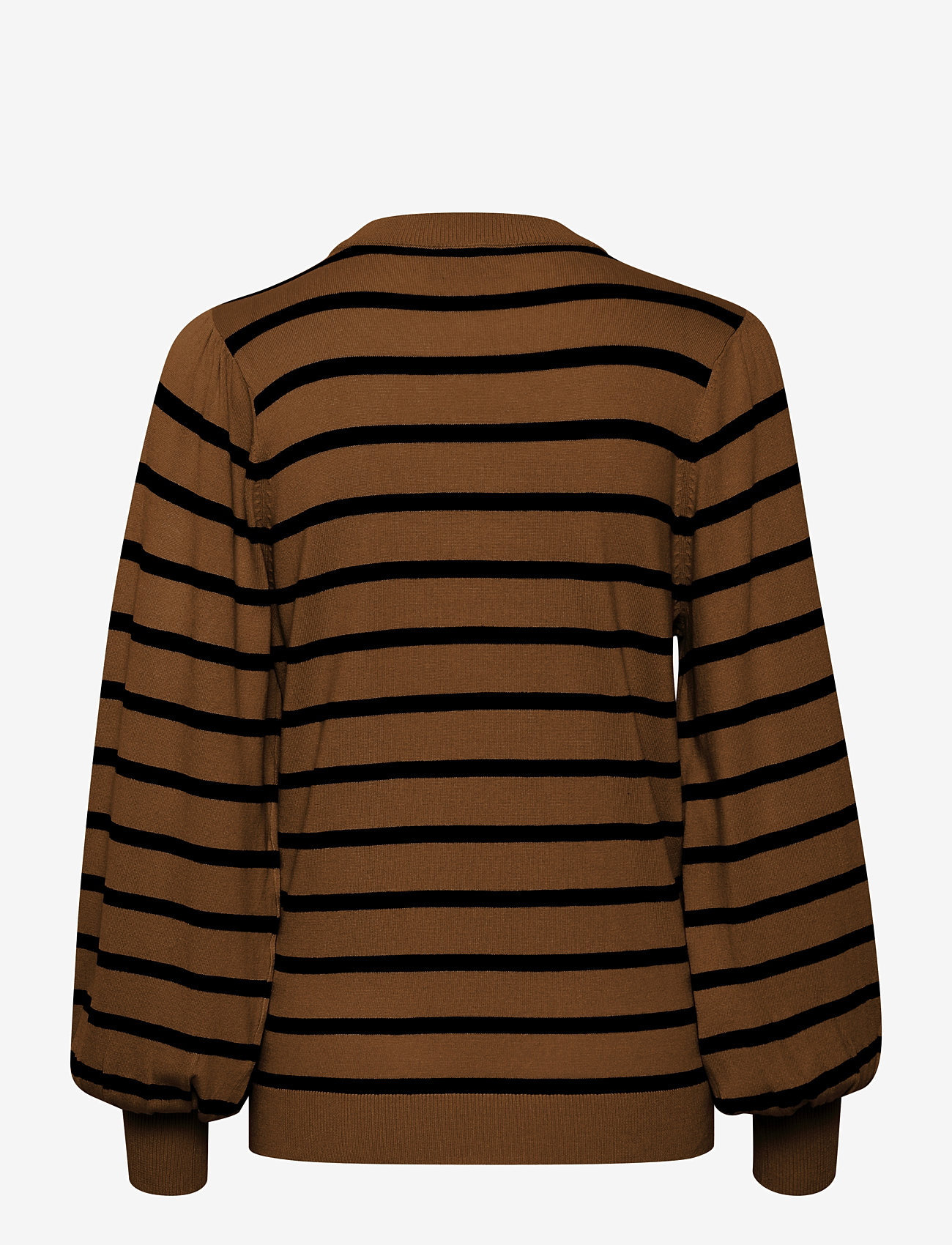 Kaffe - KAmala Stripe Knit Pullover - brown / black stripe - 1