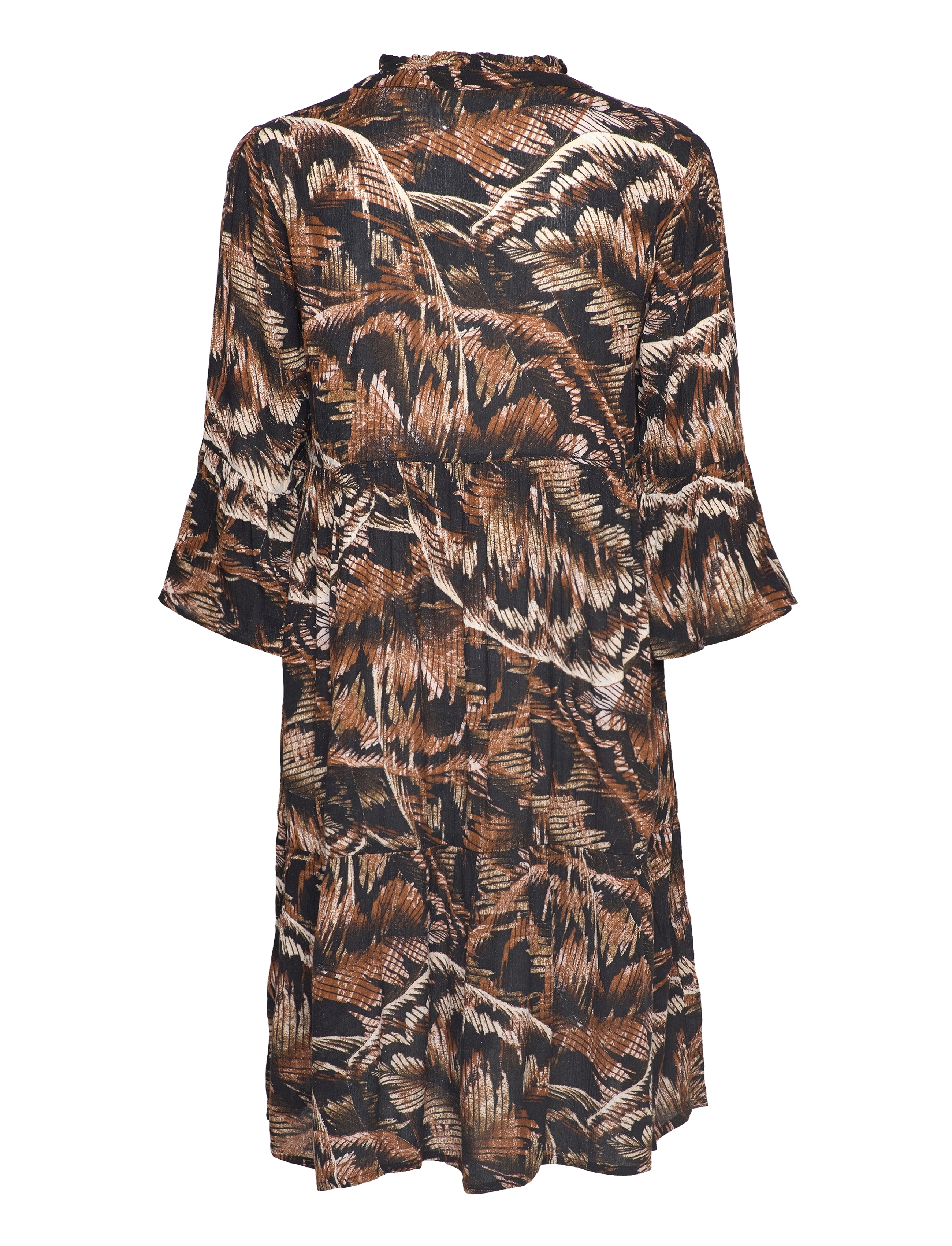 Kaffe - KAerina Amber Dress - brown tones big leaf print - 2