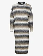 KAdera Knit Dress - TOFFE / CHALK AND GREY MELANGE