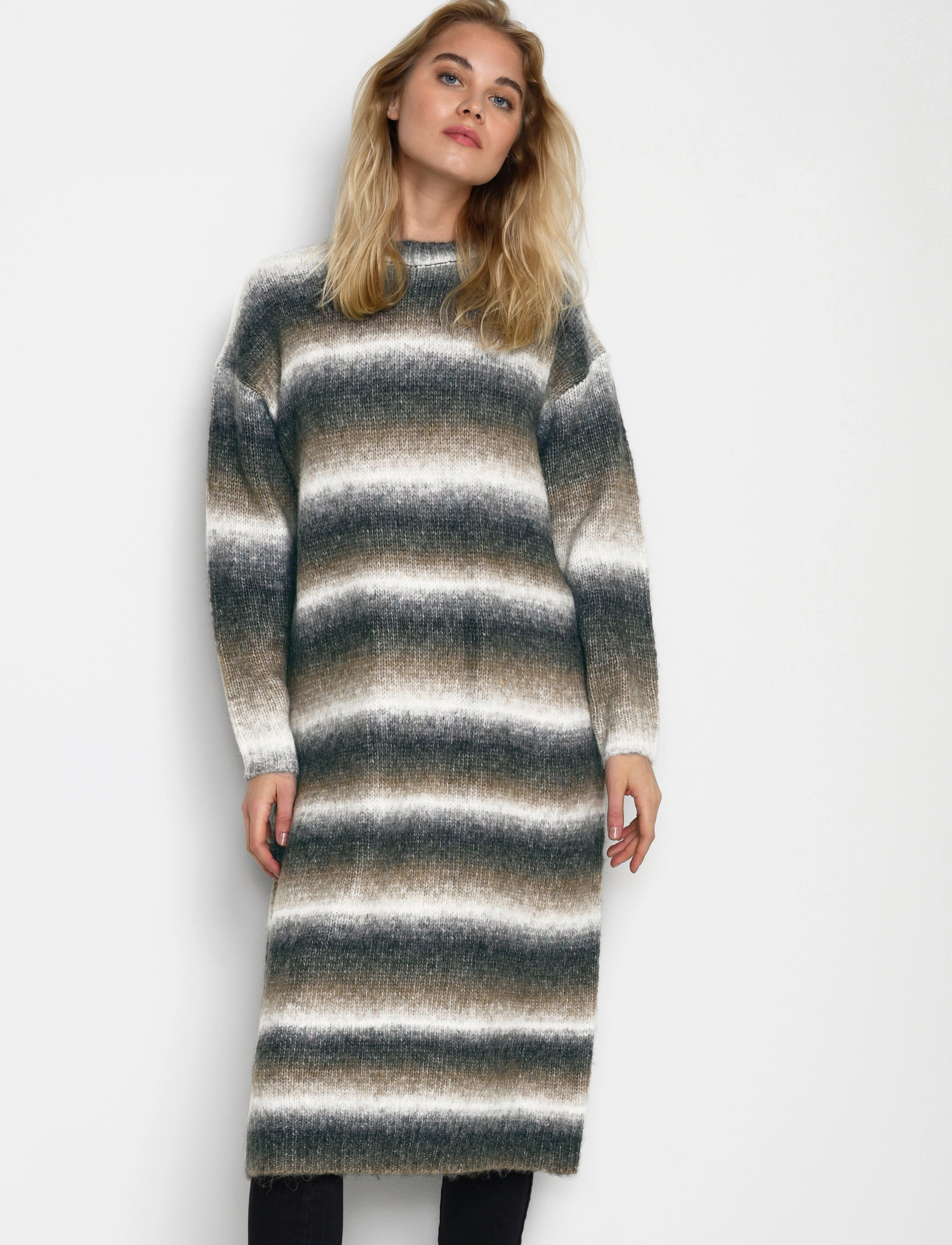 Kaffe - KAdera Knit Dress - toffe / chalk and grey melange - 2