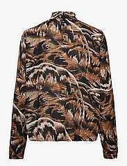 Kaffe - KAerina Amber Blouse - blouses met lange mouwen - brown tones big leaf print - 1