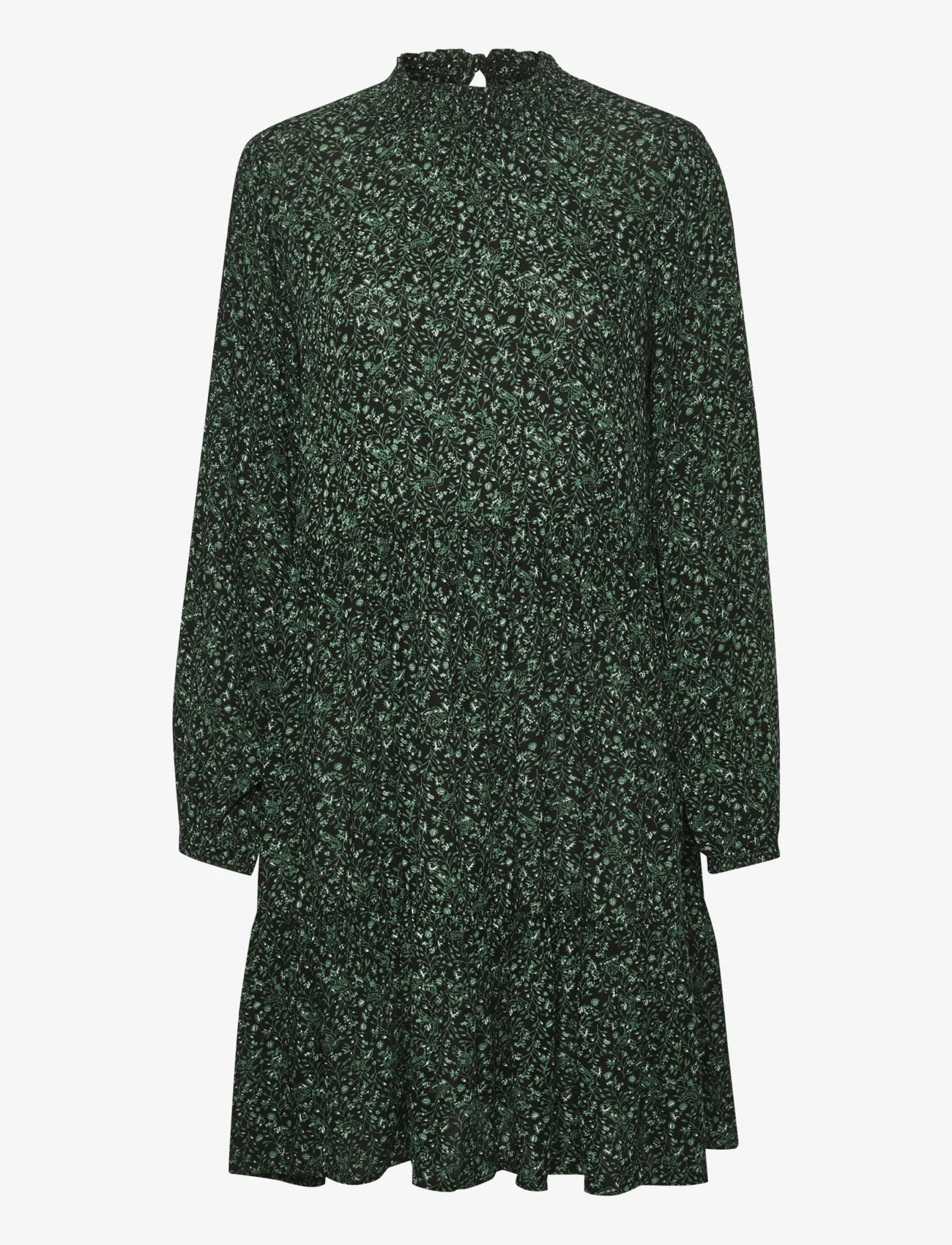 Kaffe - KAsally Amber Dress LS - midimekot - black/green - petit leaf print - 0