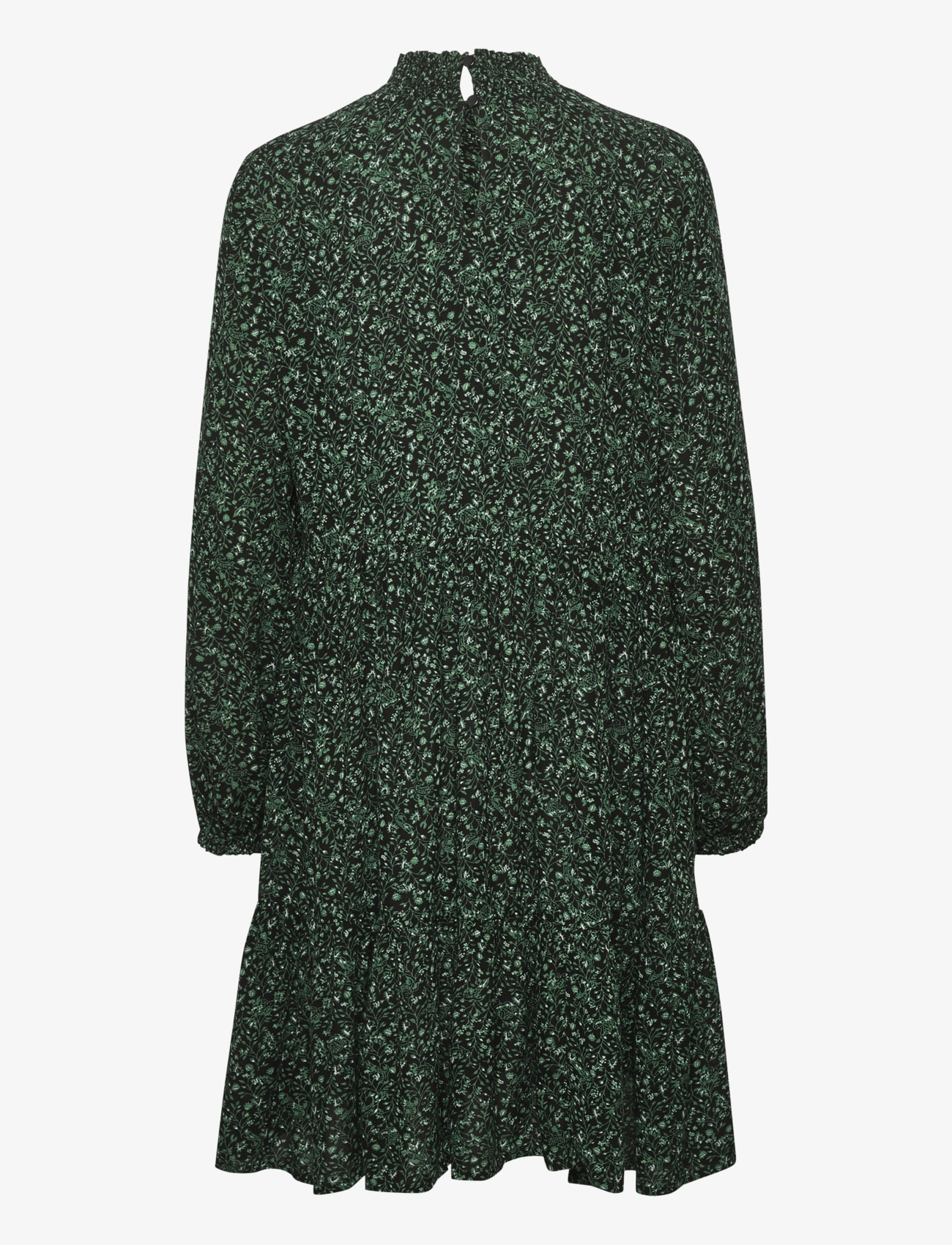 Kaffe - KAsally Amber Dress LS - midi kjoler - black/green - petit leaf print - 2