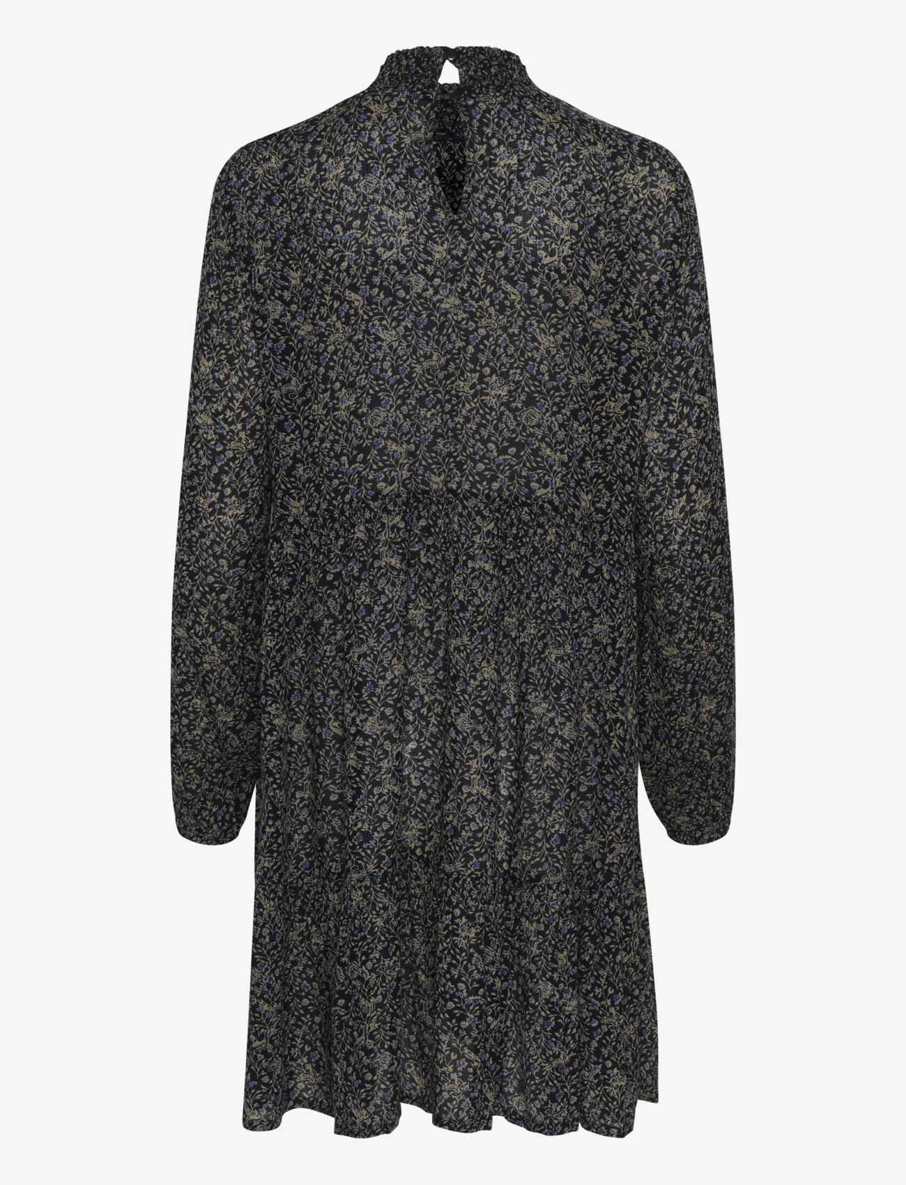 Kaffe - KAsally Amber Dress LS - midi kjoler - midnight petit leaf print - 2