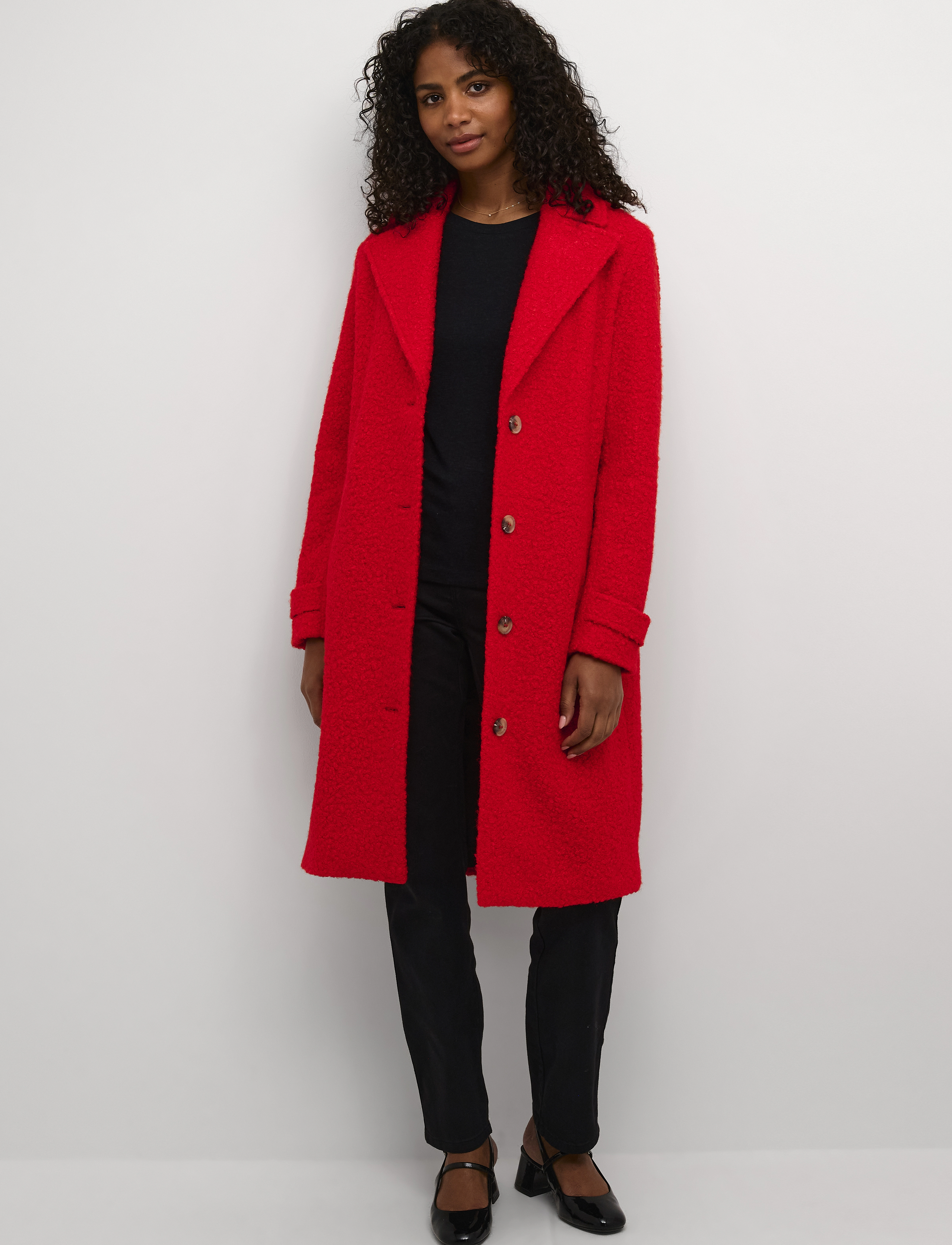 Kaffe - KAanne Coat - vinterkappor - fiery red - 3