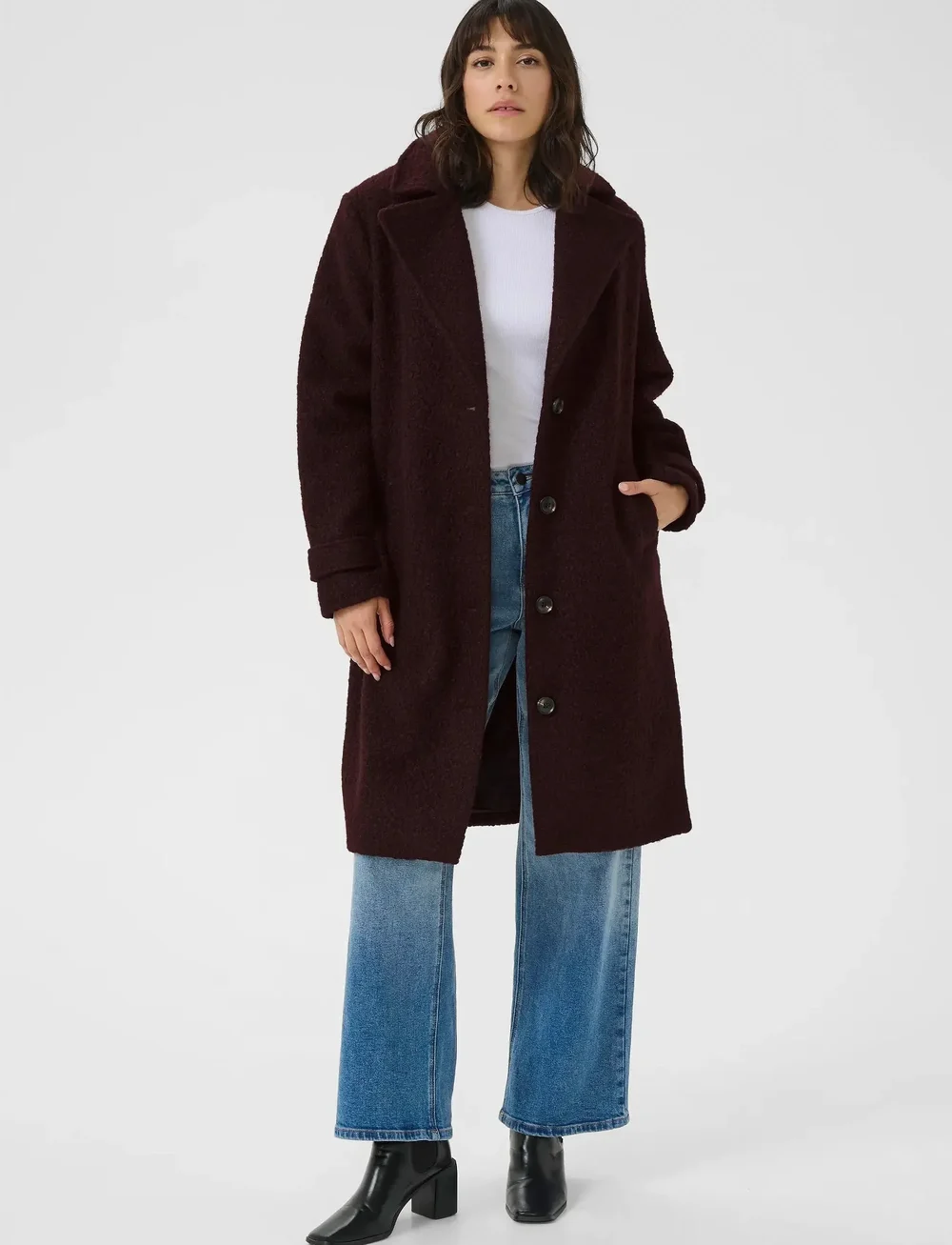 Kaffe - KAanne Coat - kappor - fudge - 3