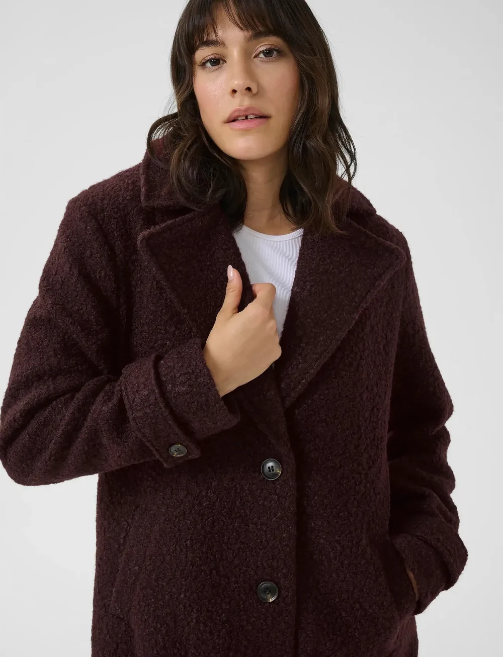 Kaffe - KAanne Coat - kappor - fudge - 5