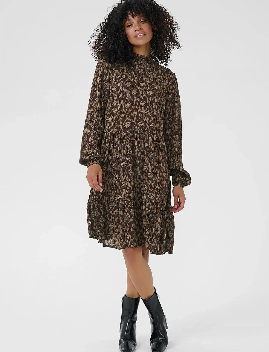 Kaffe - KArikka Amber Dress - korta klänningar - black coffee moral floral - 3
