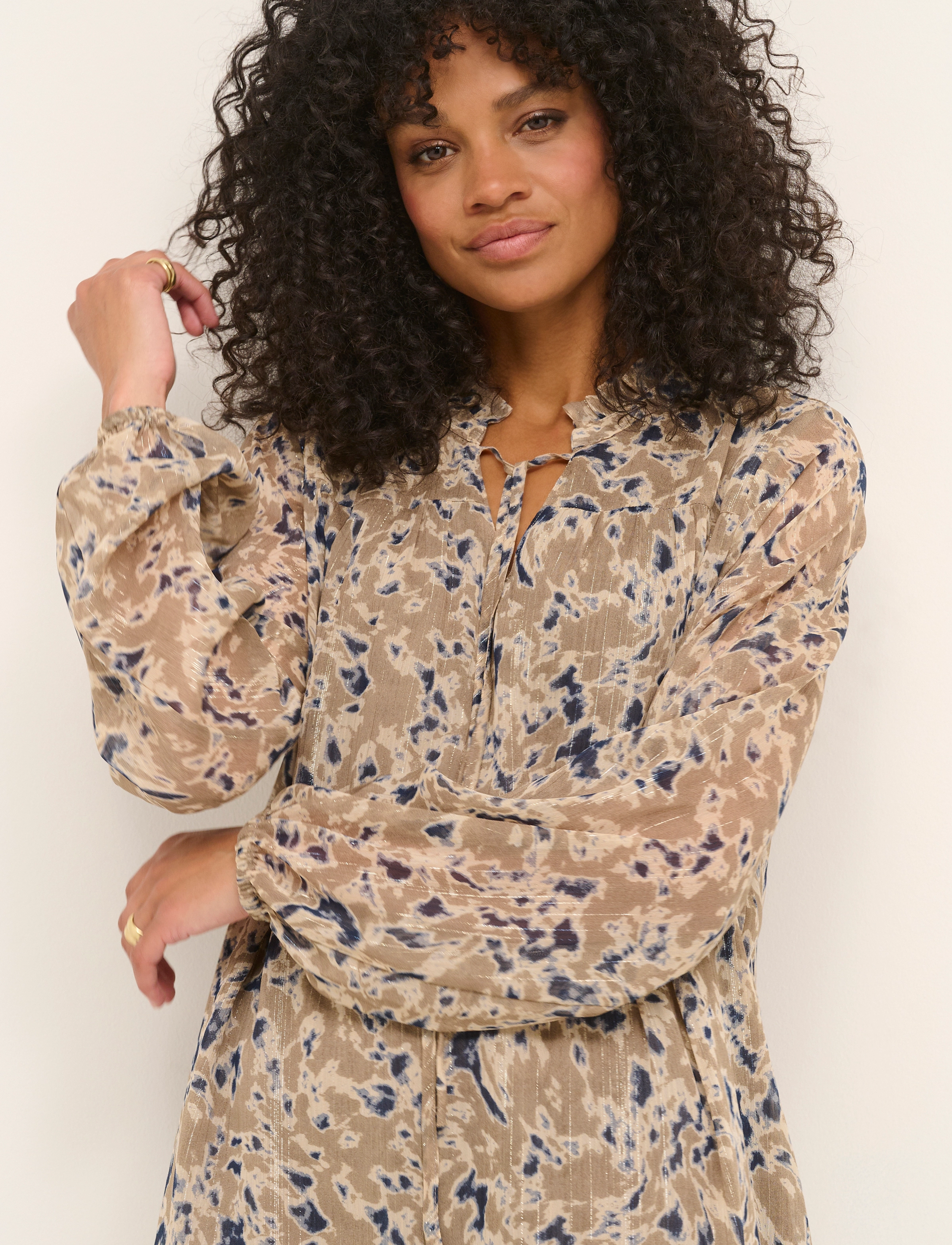 Kaffe - KAsunda Dress - lyhyet mekot - fallen rock/blue print - 5
